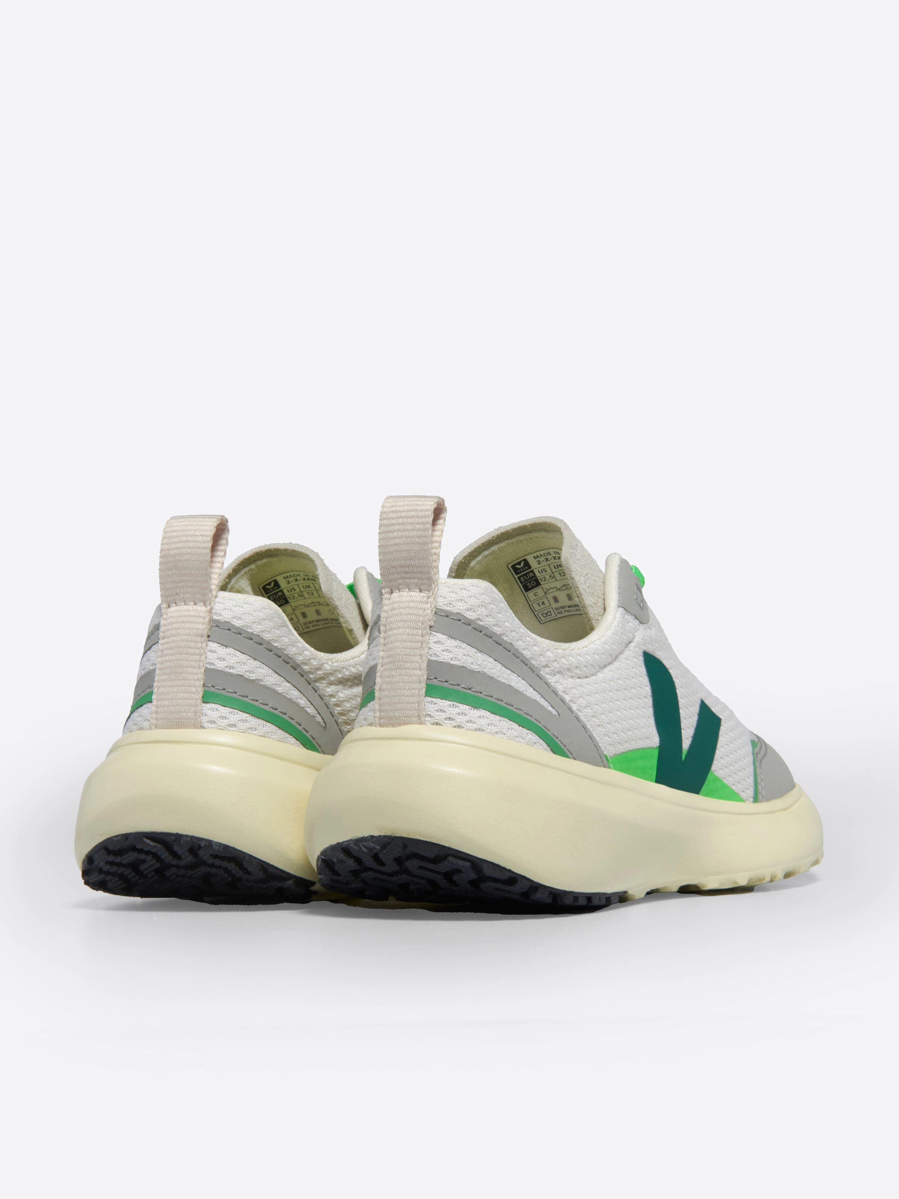 Veja Kids Light Alveomesh Canary Trainers in White Retro