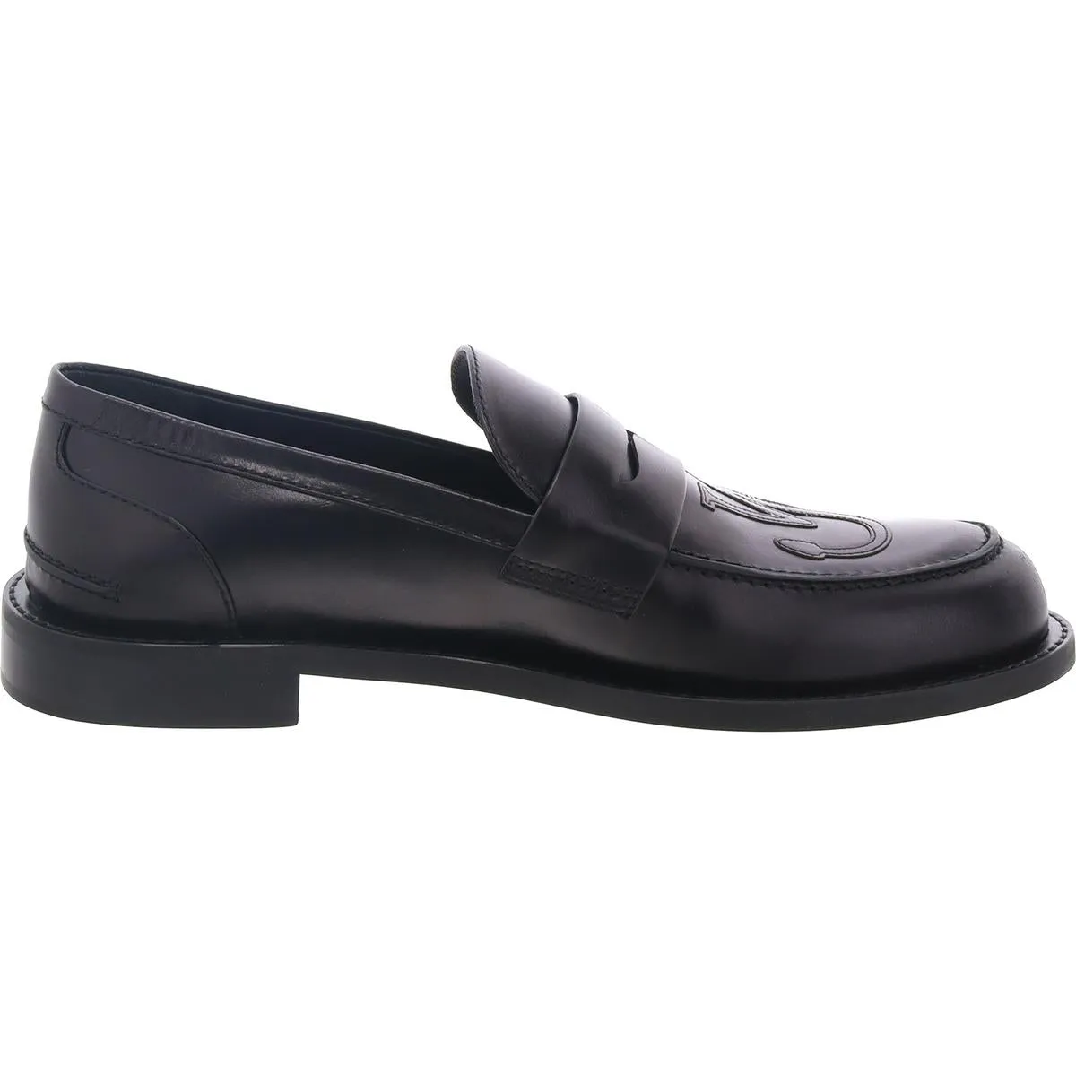 Calf Antick Mens Logo Leather Loafers