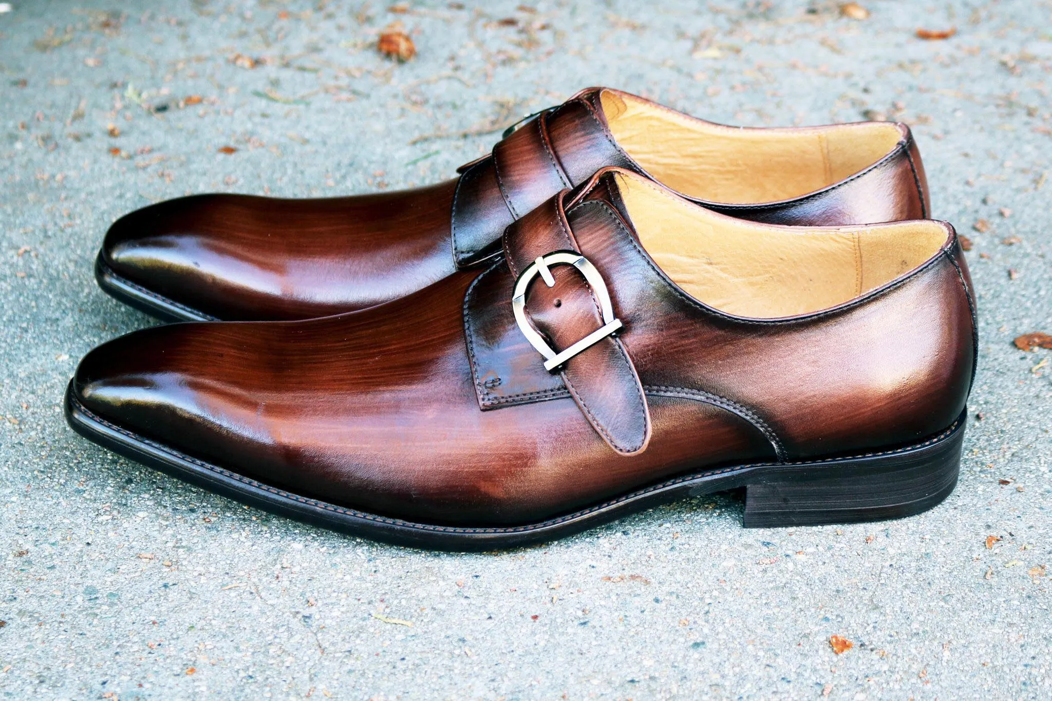 Calfskin Monkstrap Chestnut