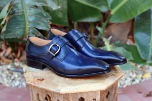 Calfskin Monkstrap Navy