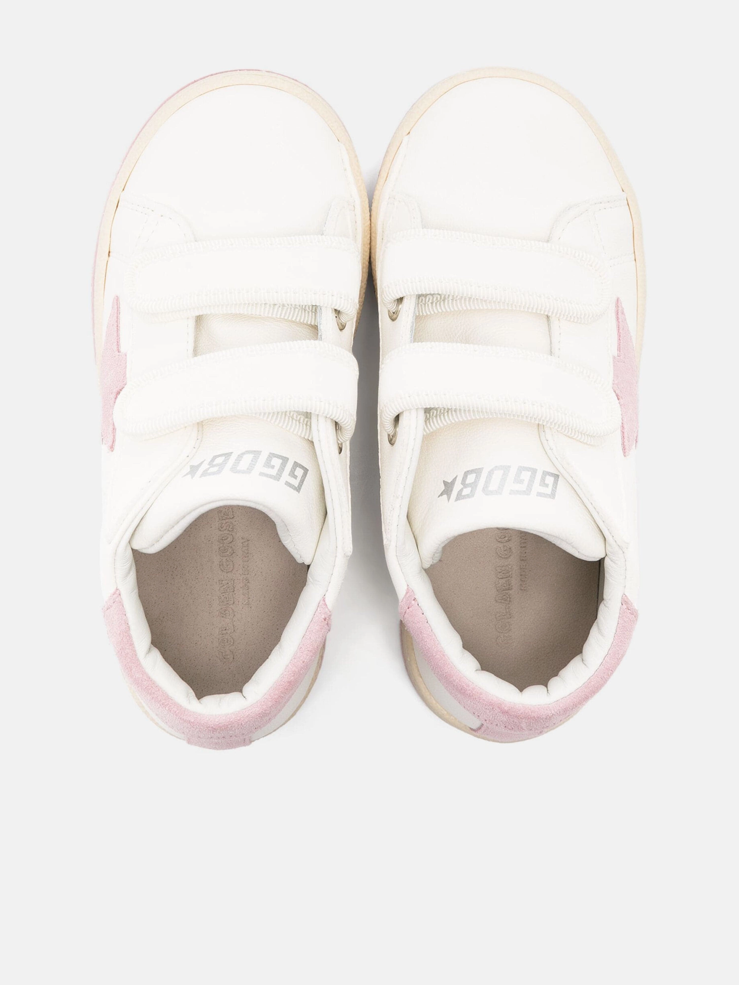 Golden Goose Girls Leather and Suede Star June Trainers in White Unlined