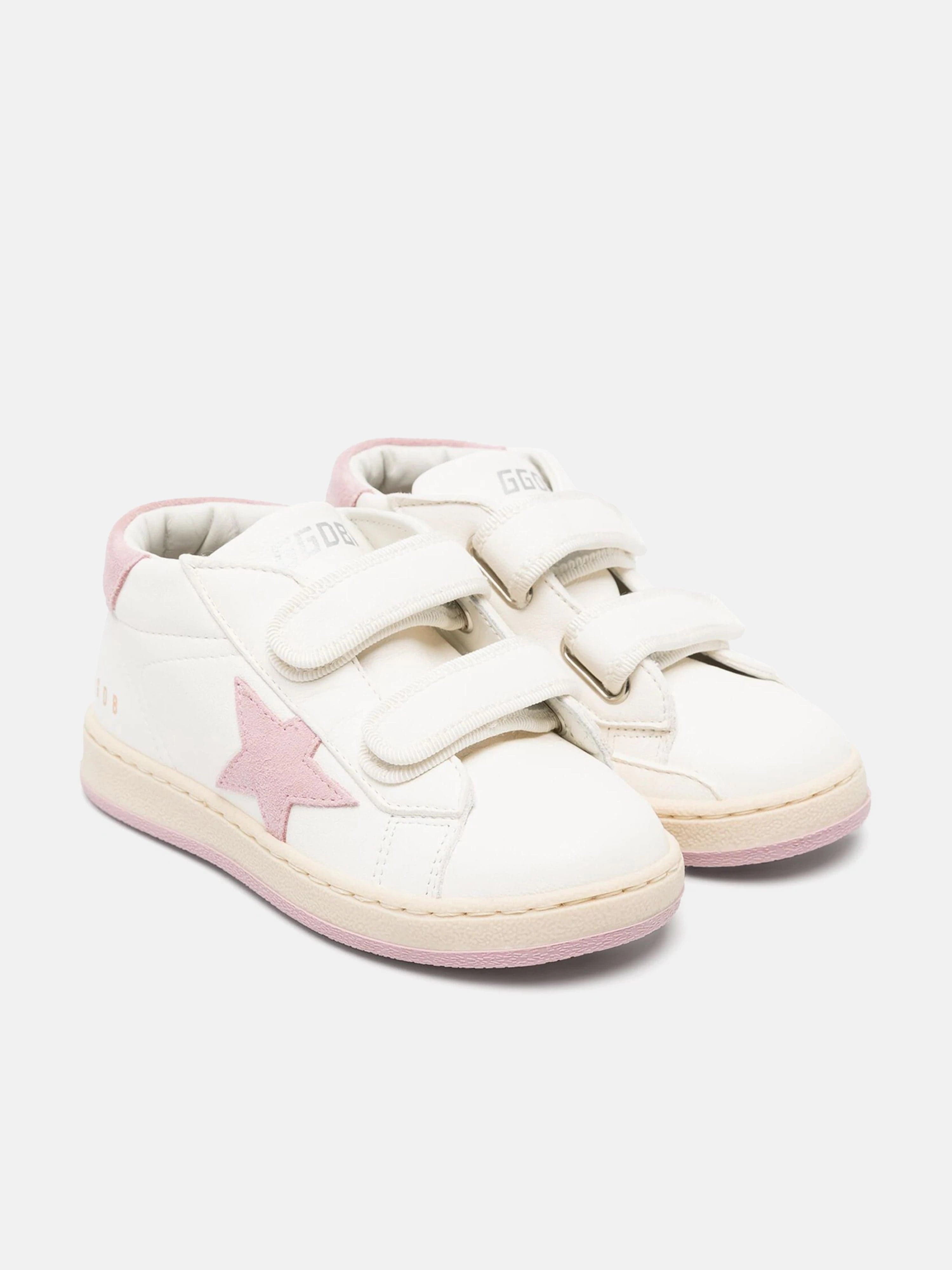 Shop Now Golden Goose Girls Leather and Suede Star June Trainers in White
