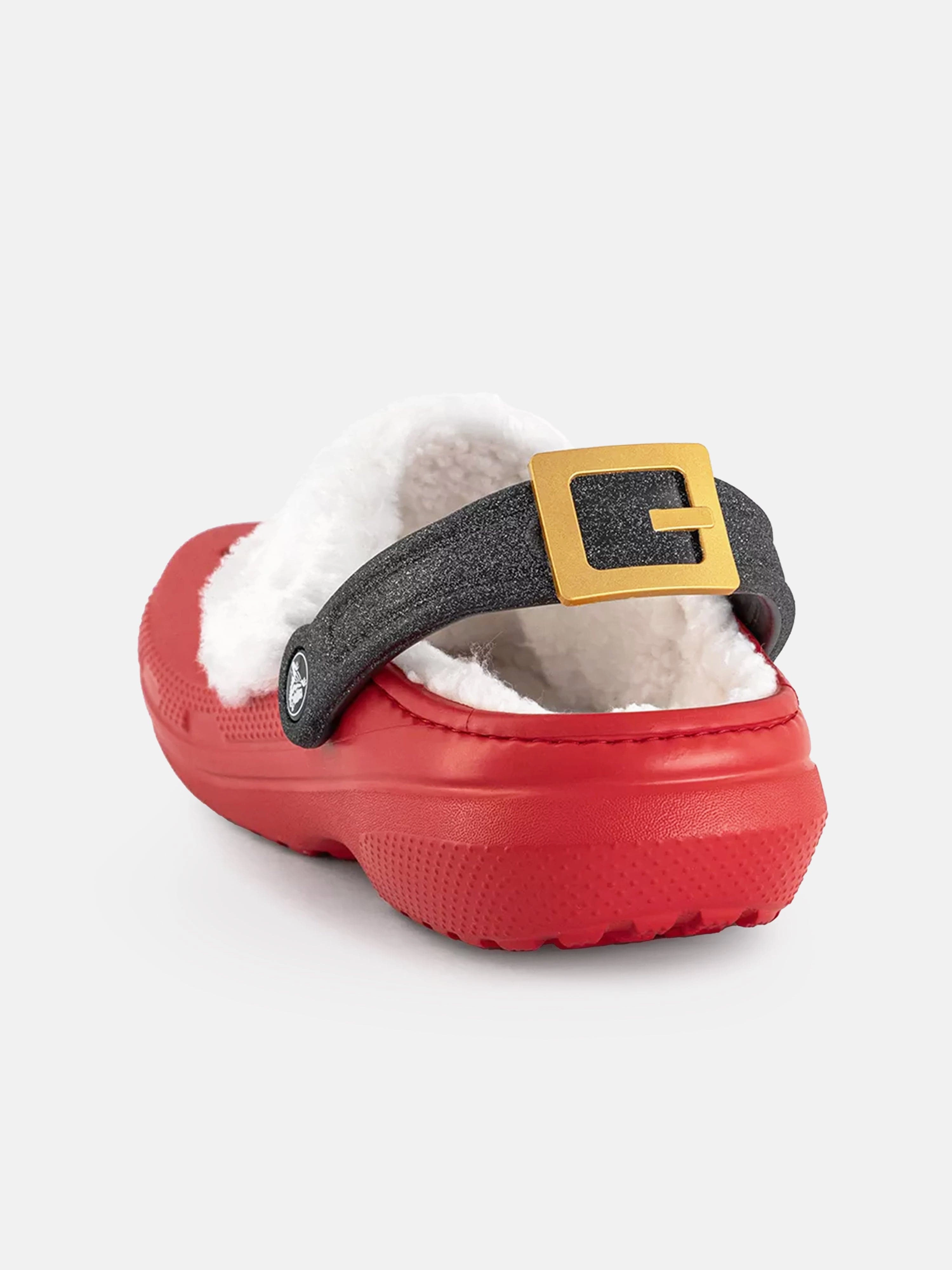 Crocs Kids Classic Lined Santa Clog in Red Metallic Gold Evening Bag, Patent Leather