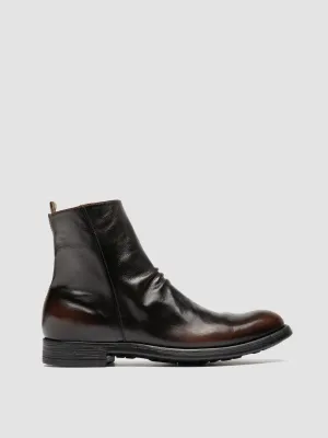 CHRONICLE 058 - Dark Brown Leather Zipped Boots