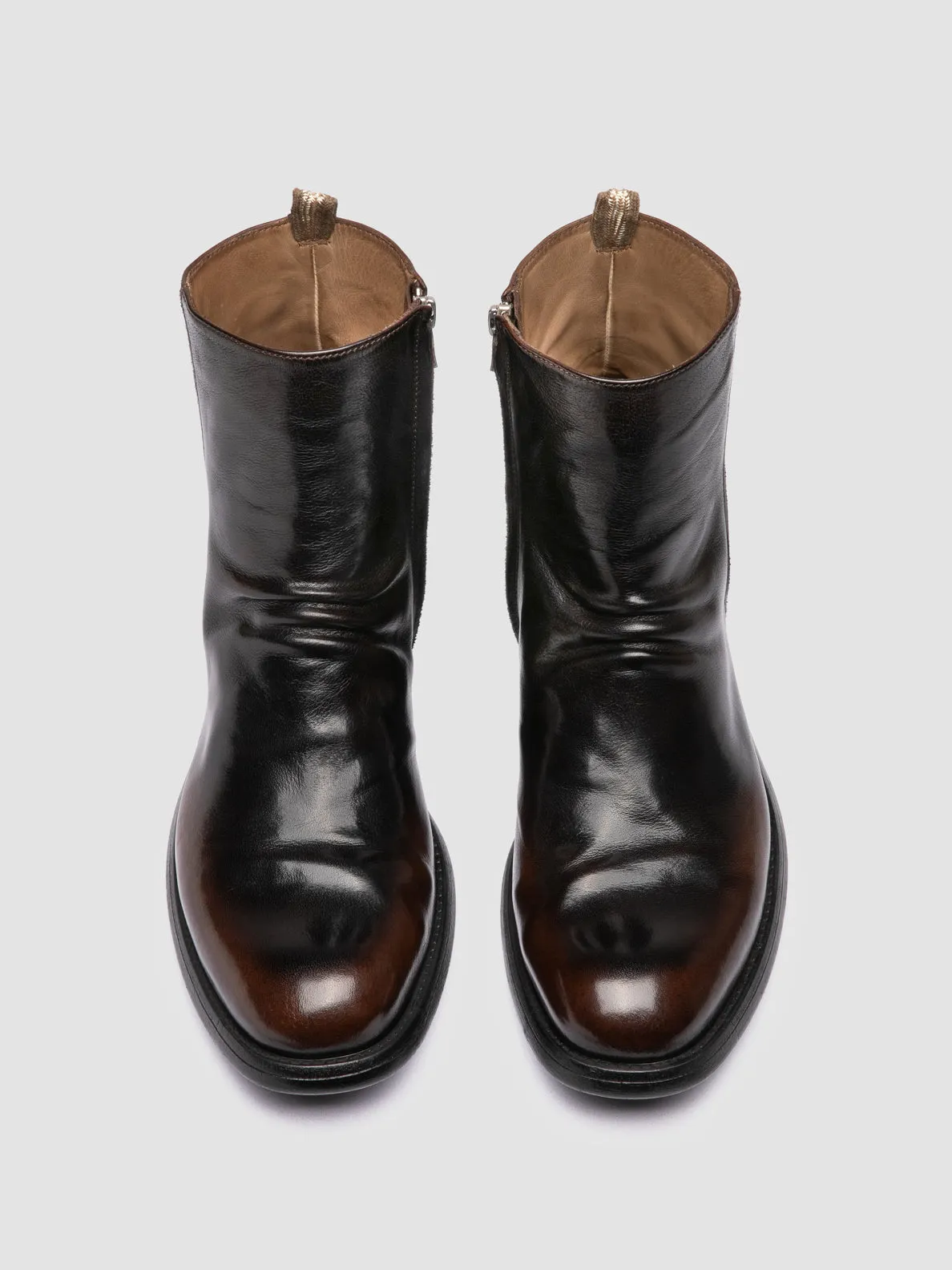 CHRONICLE 058 - Dark Brown Leather Zipped Boots