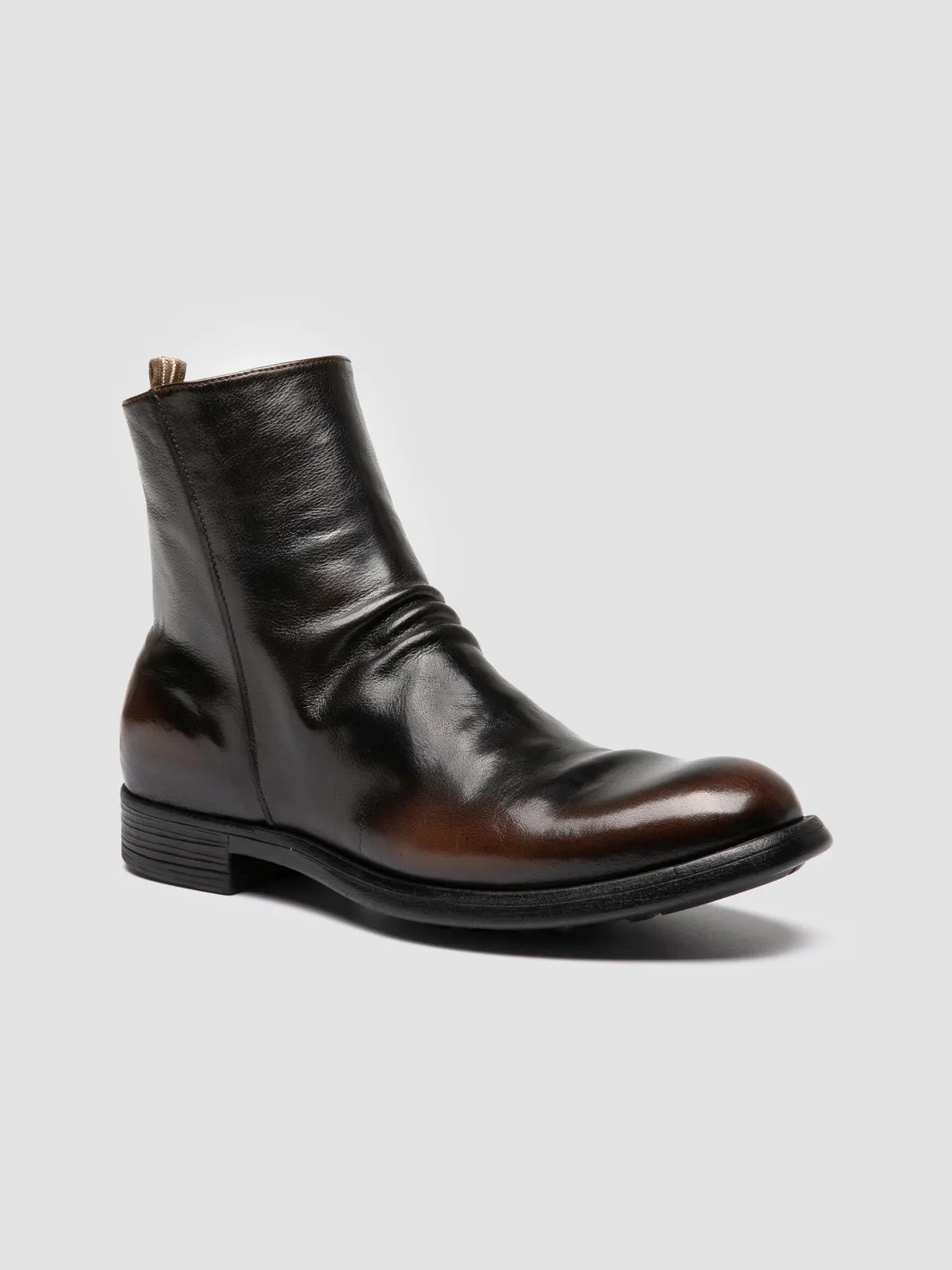 CHRONICLE 058 - Dark Brown Leather Zipped Boots