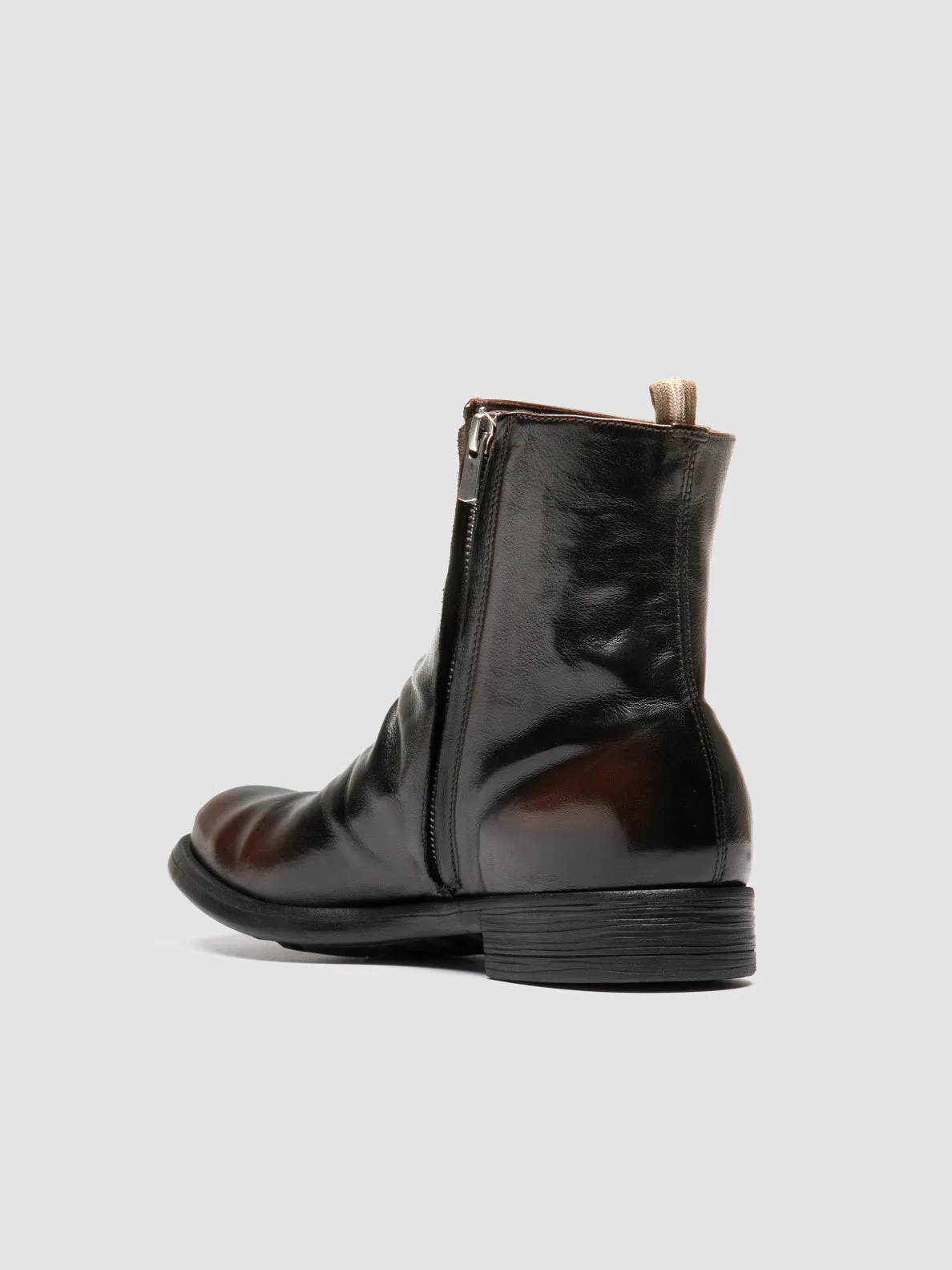 CHRONICLE 058 - Dark Brown Leather Zipped Boots