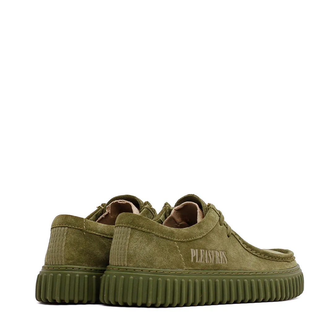 Clarks x PLEASURES Men Torhill DRGN Lo Olive Suede 26179913