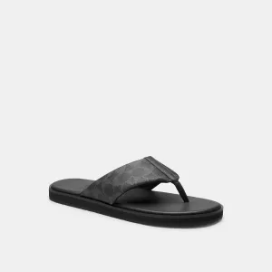 Coach Outlet Flip Flop In Signature Canvas