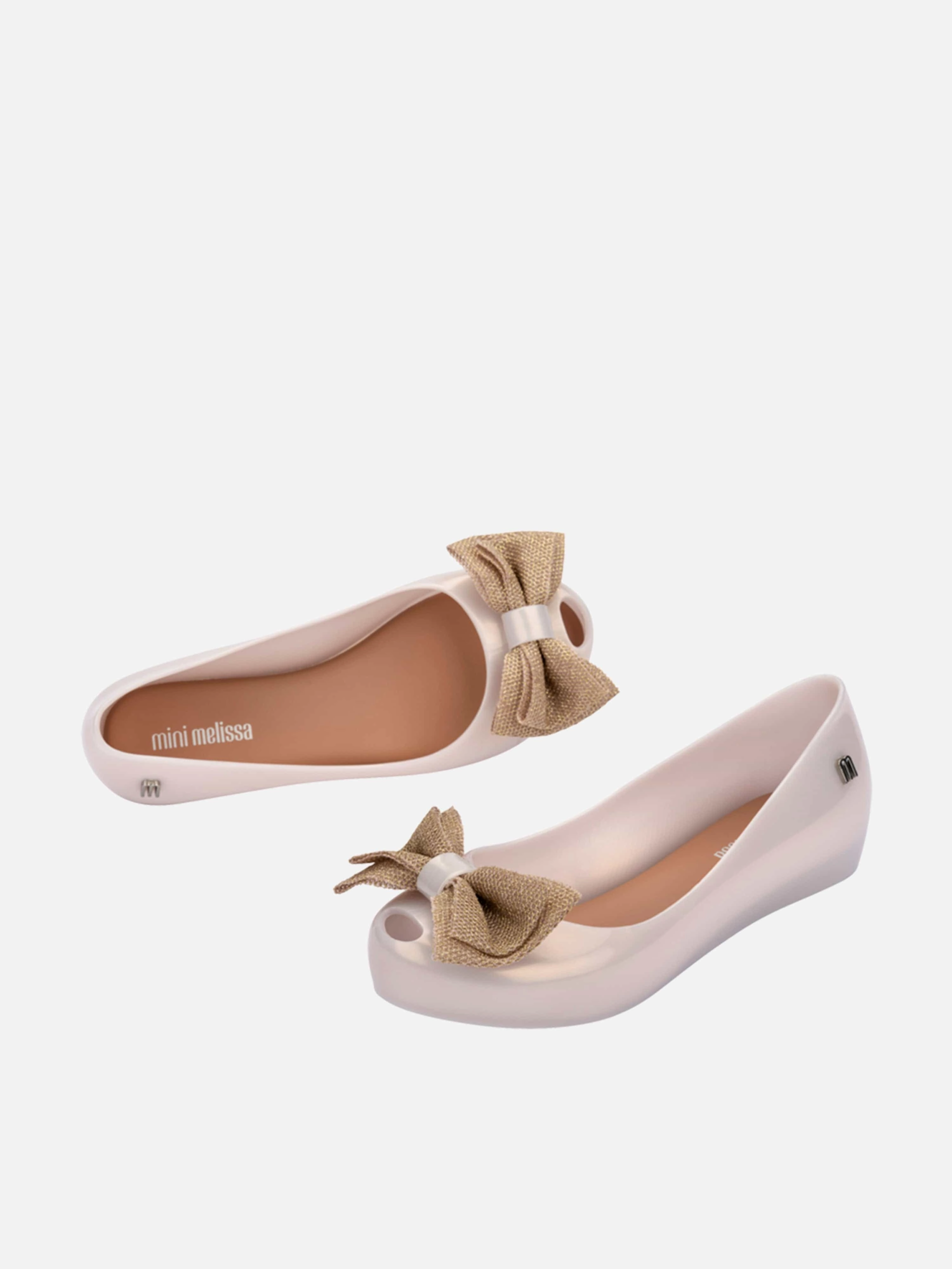 Mini Melissa Girls Ultragirl Sweet XII Ballerinas in Ivory Today Only Offer
