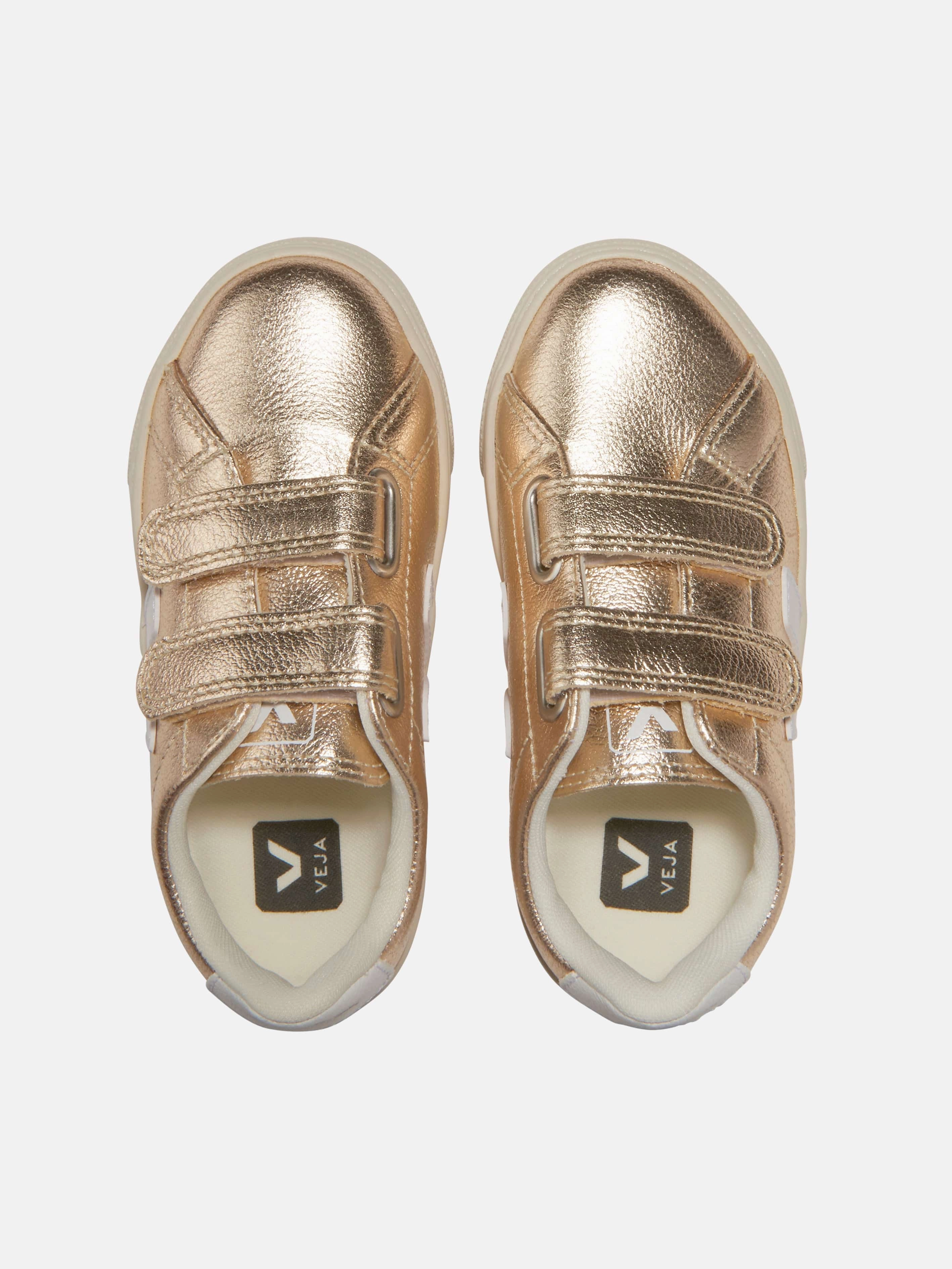Bucket Bag For Summer Outings, Treat Yourself Today, This WonT Last Long Veja Girls ChromeFree Leather Esplar Trainers in Gold
