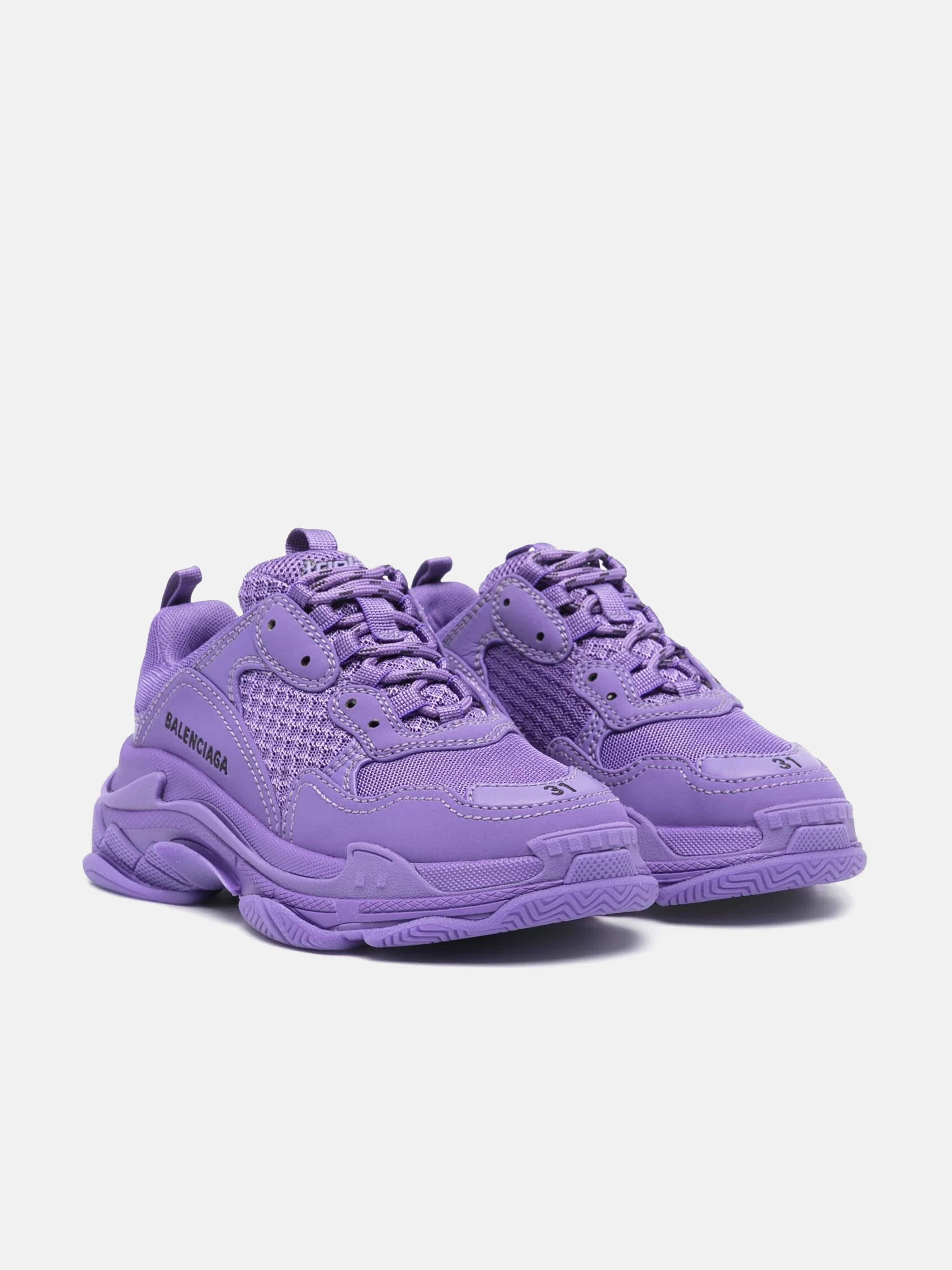 Popular Choice Balenciaga Kids Triple S Trainers in Purple Croc-Embossed
