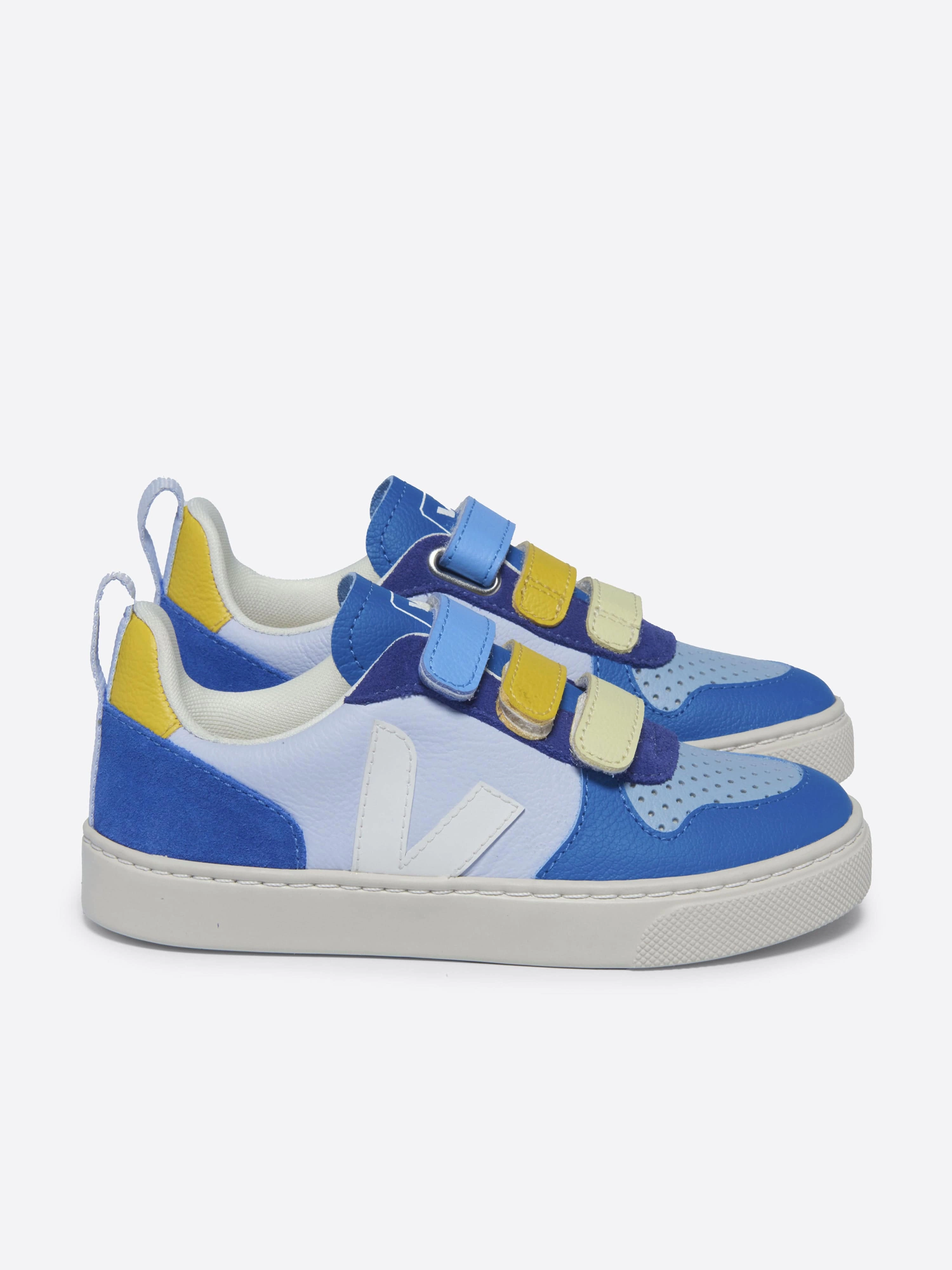 Exterior Pocket, Cute, Minimalist Design Veja Boys V-10 ChromeFree Leather Trainers in Multicolour