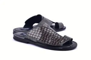 Corrente Exotic Printed Calfskin Sandal Grey