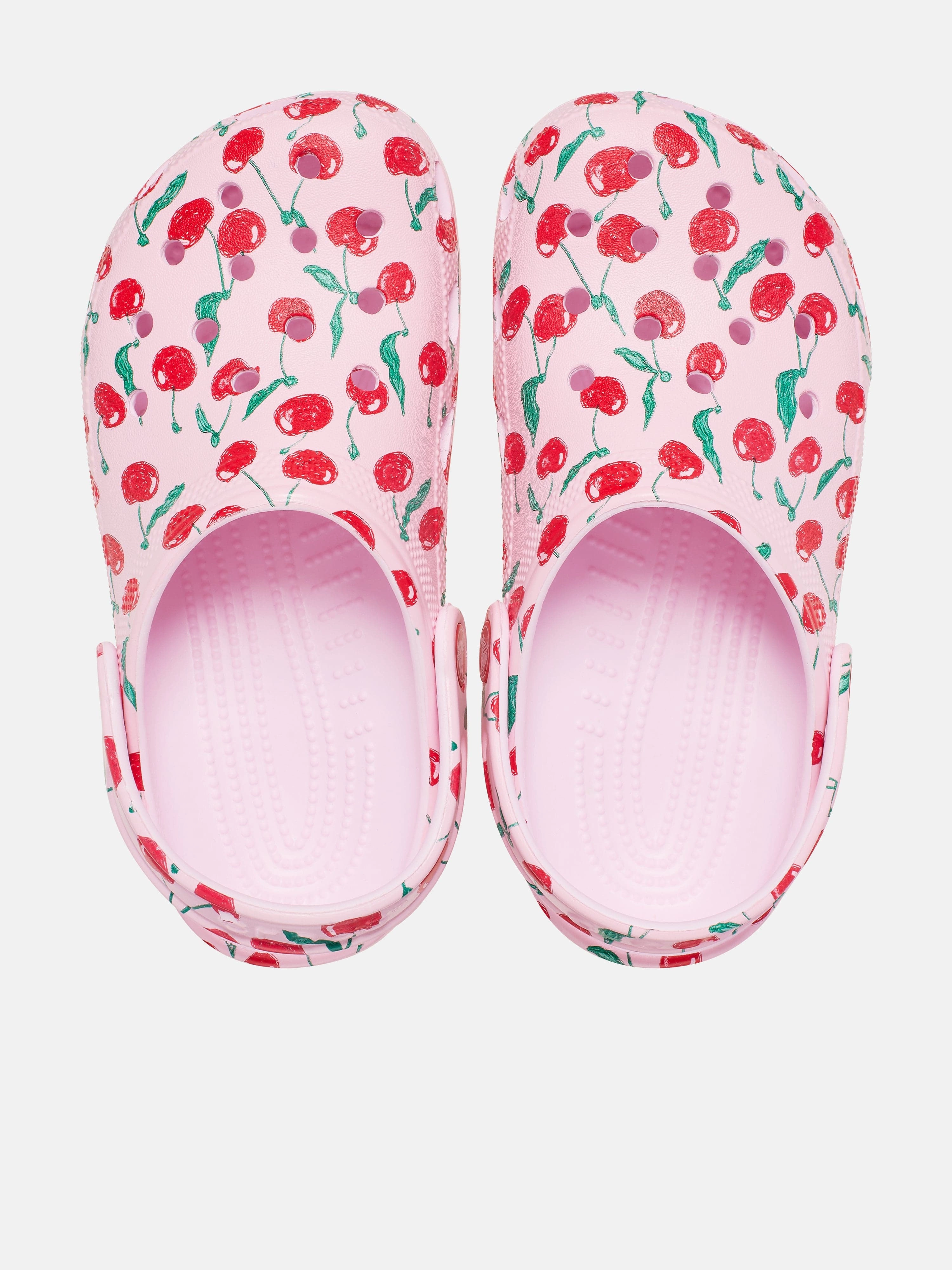Girls Classic Fresh Fruits Clog in Pink Padded Strap
