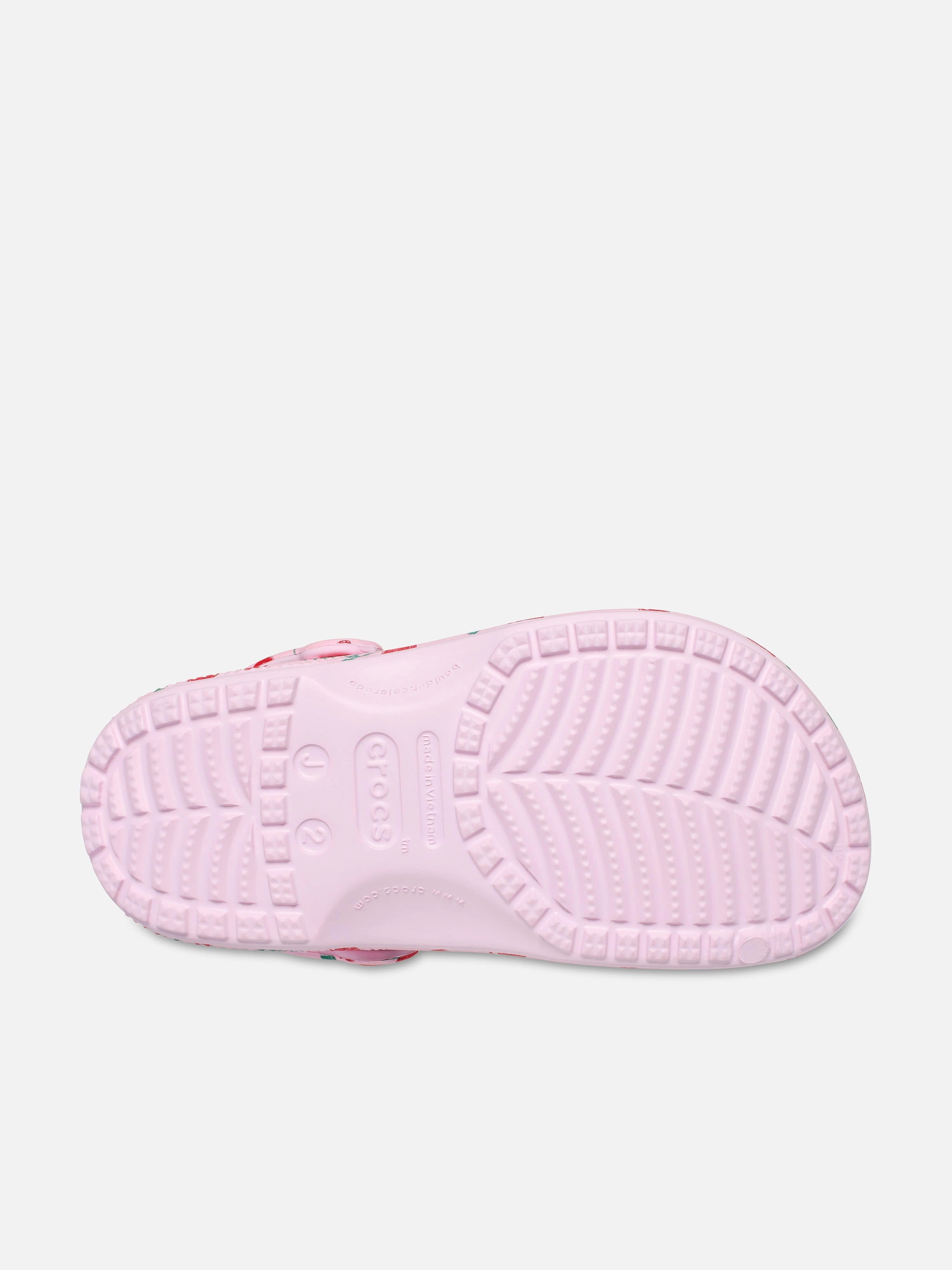 Soft And Breathable Girls Classic Fresh Fruits Clog in Pink Fit For The Gym