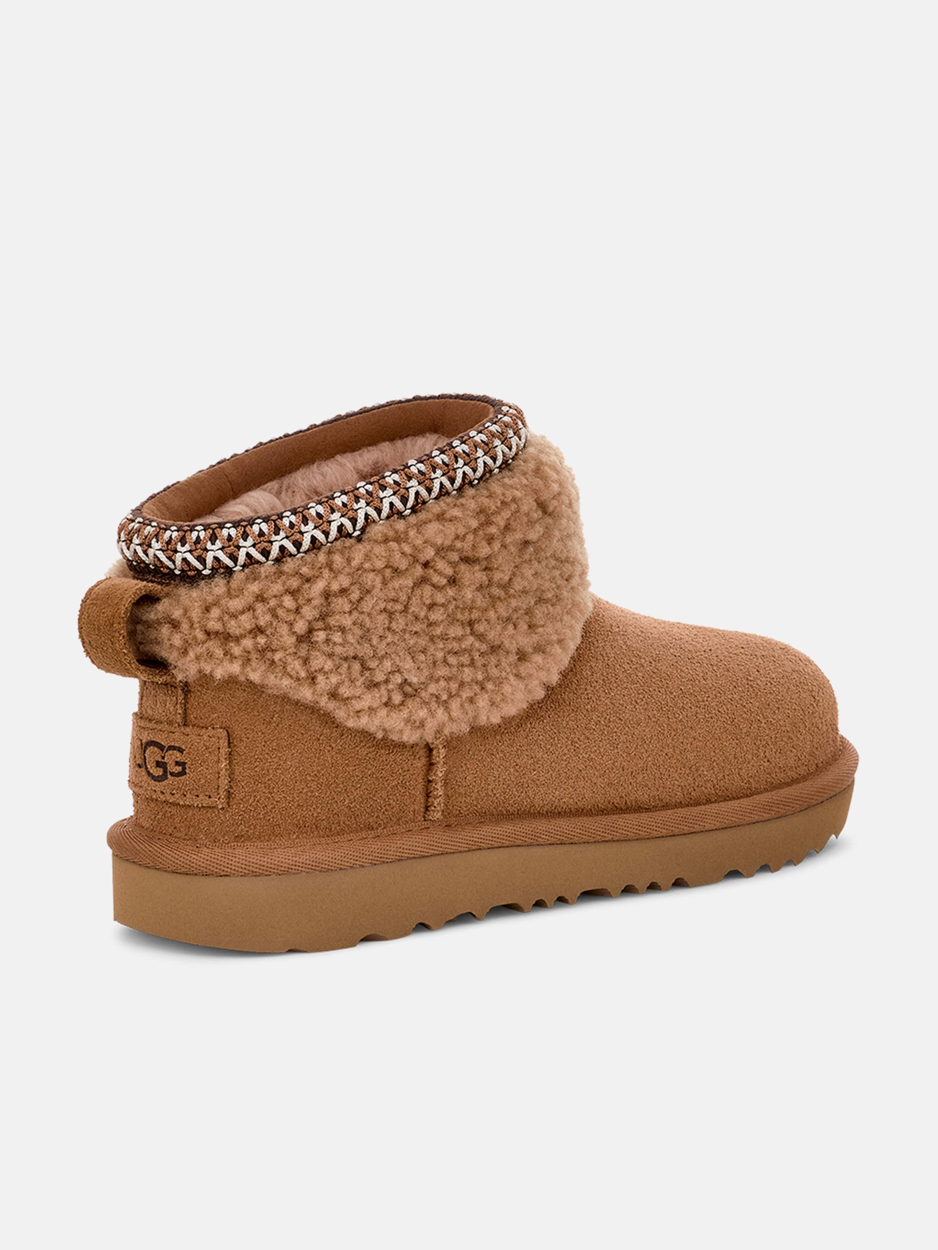 Save More Today UGG Girls Classic Ultra Mini Maxi Curly Boots in Brown