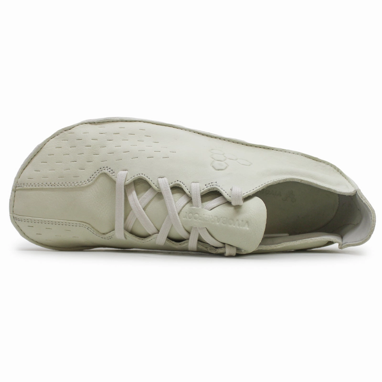 Vivobarefoot Sensus Leather Women's Comfort Limestone Trainers On-The-Go Friendly, Chain Strap
