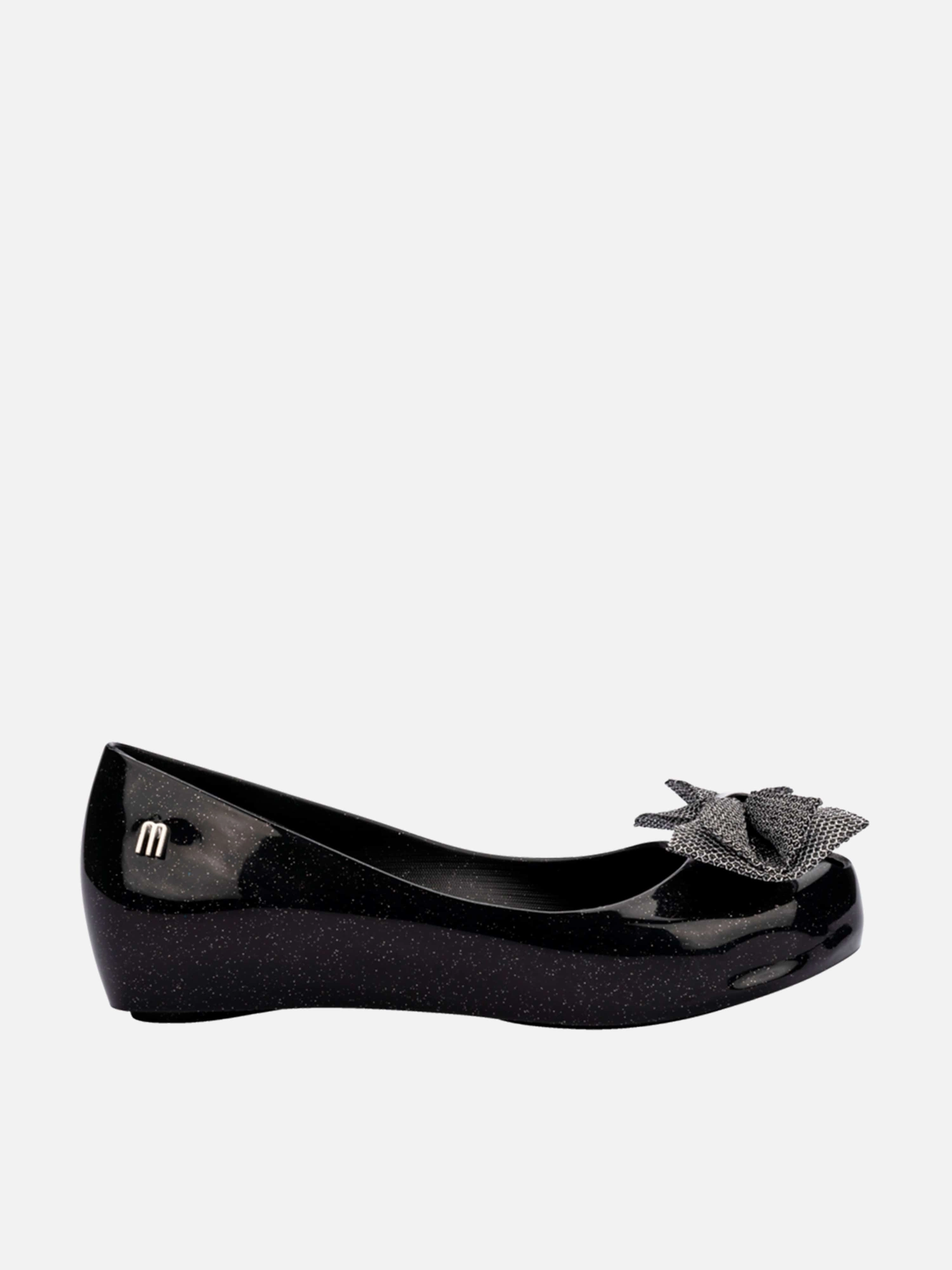 Strap Slider Custom Design Mini Melissa Girls Ultragirl Sweet XII Ballerinas in Black Personalized Goodie