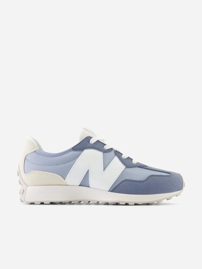 Custom Size New Balance Boys 327 Trainers in Blue Detachable Strap Built With Purpose