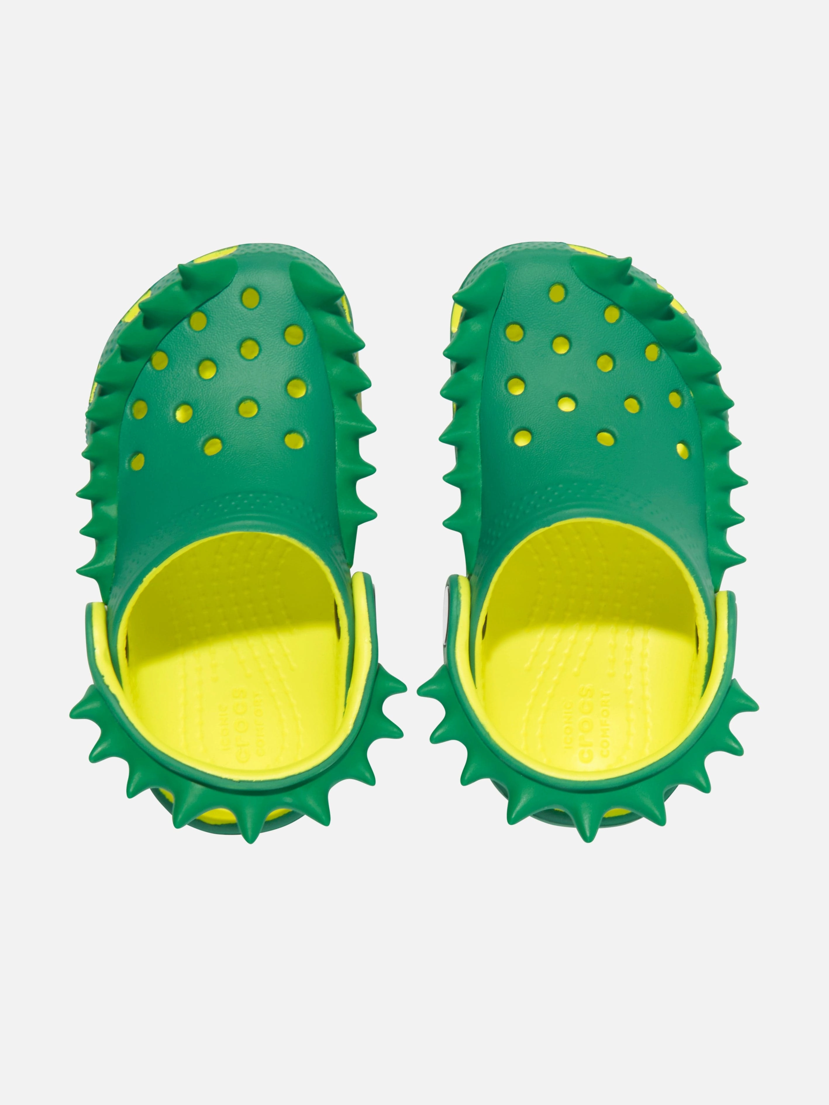 Soft Touch Feel Crocs Boys Classic Spikes Clog in Green