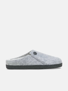 Daily Goodie BIRKENSTOCK Boys Zermatt Felt Shearling Slippers in Grey Made to Order All-Day Comfort