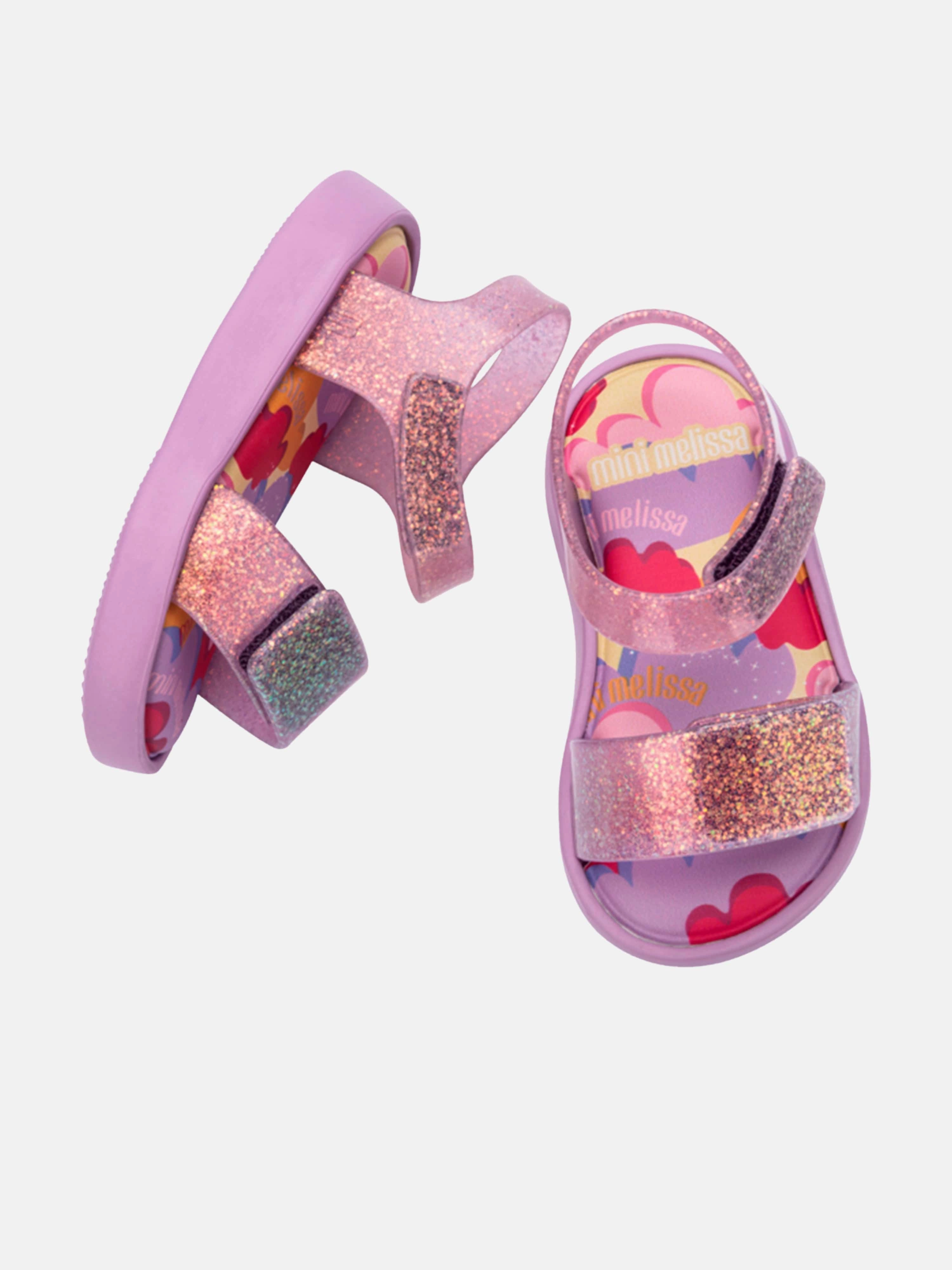 Leather, Exclusive Access, Durable Girls Jump Print Sandals in Purple