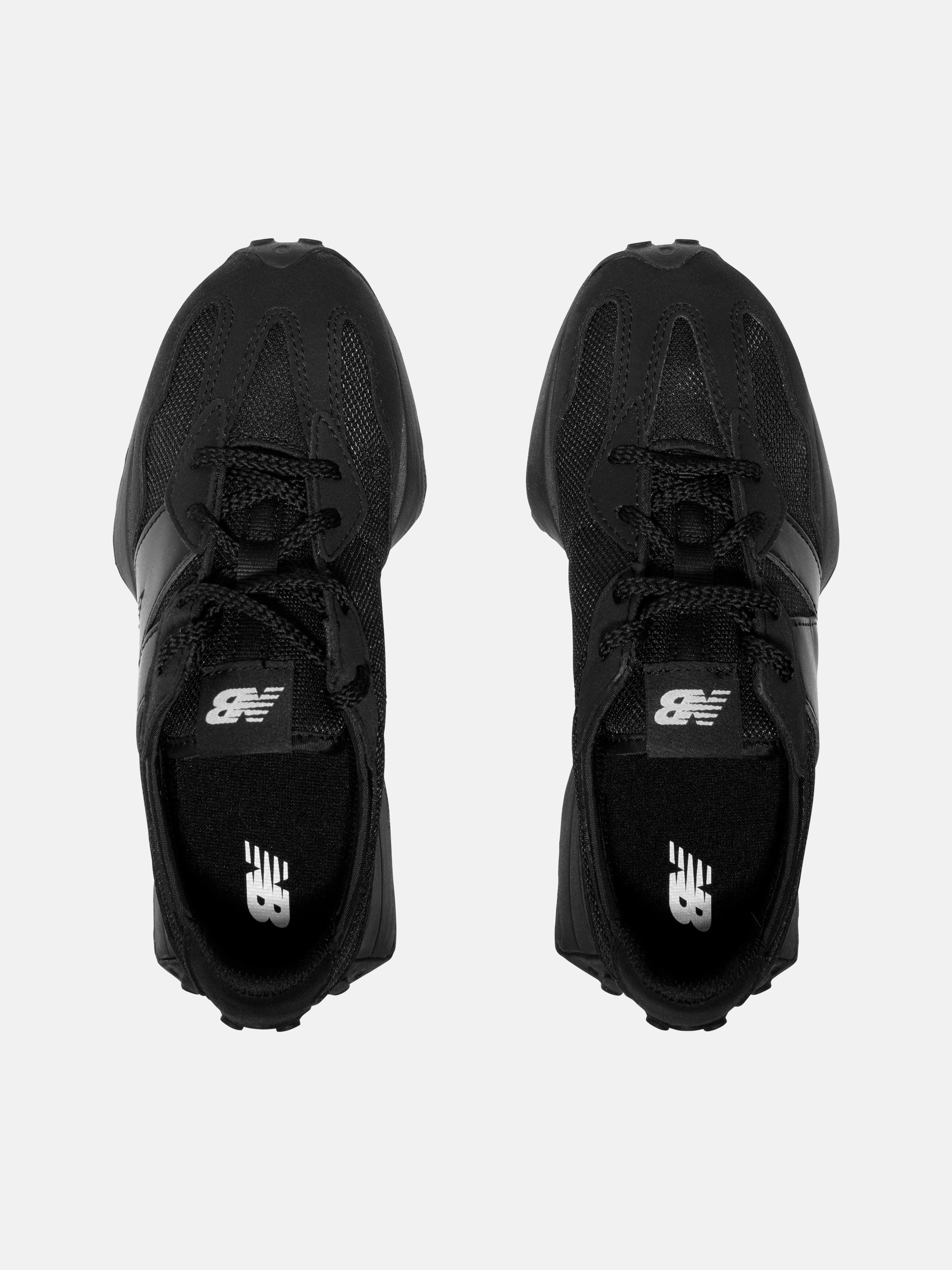 New Balance Kids 327 Lace Up Logo Trainers in Black Elegant, Elegant Simplicity, Compact
