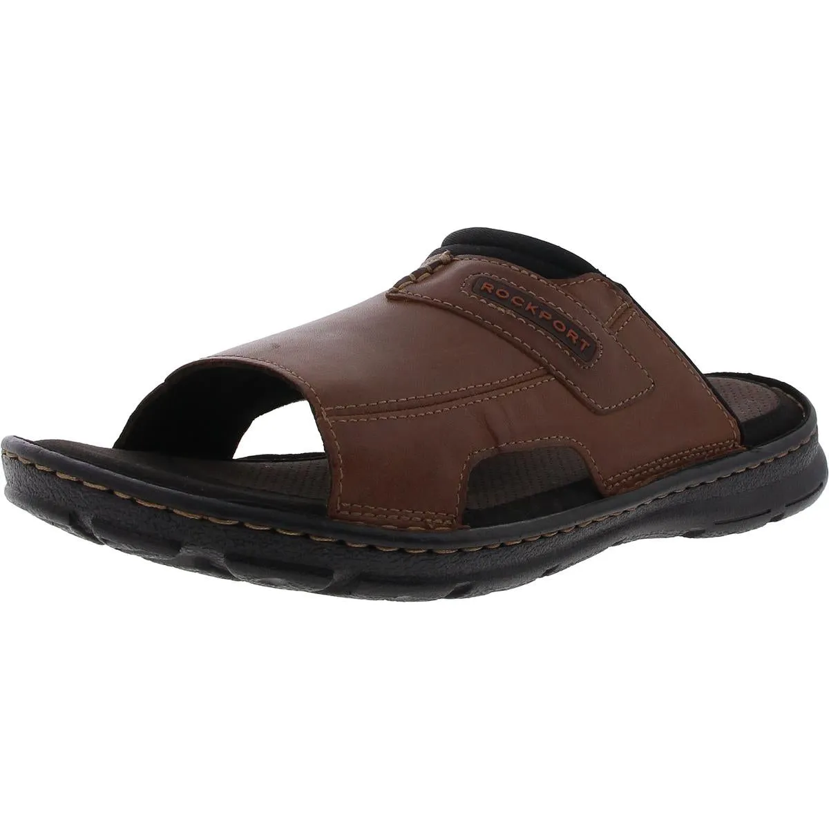 Darwyn 2 Mens Cushioned Footbed Leather Slide Sandals