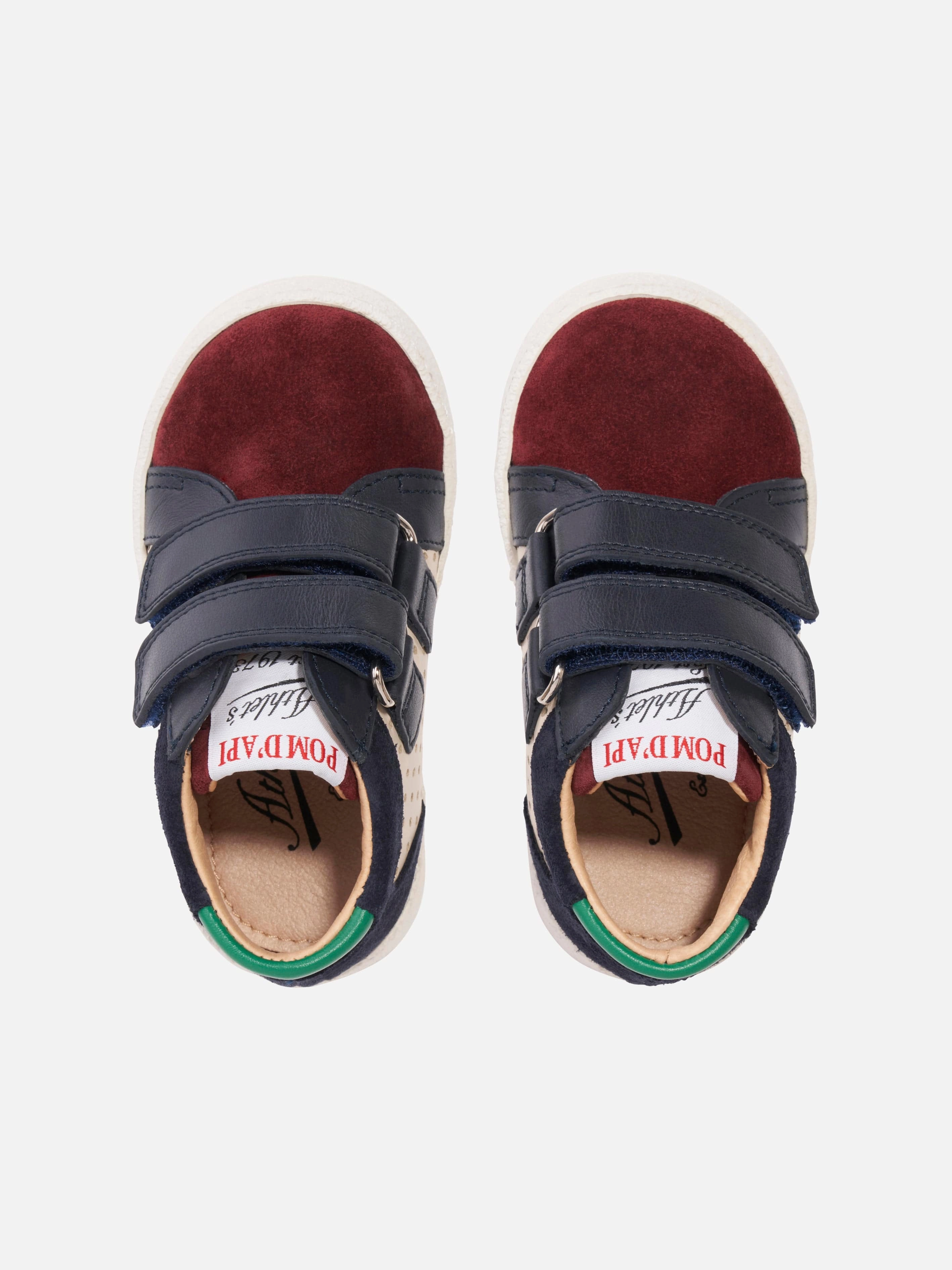 Pom D'Api Boys Leather Mousse Easy Trainers in Navy Ultra-Soft Texture, Unmatched Performance