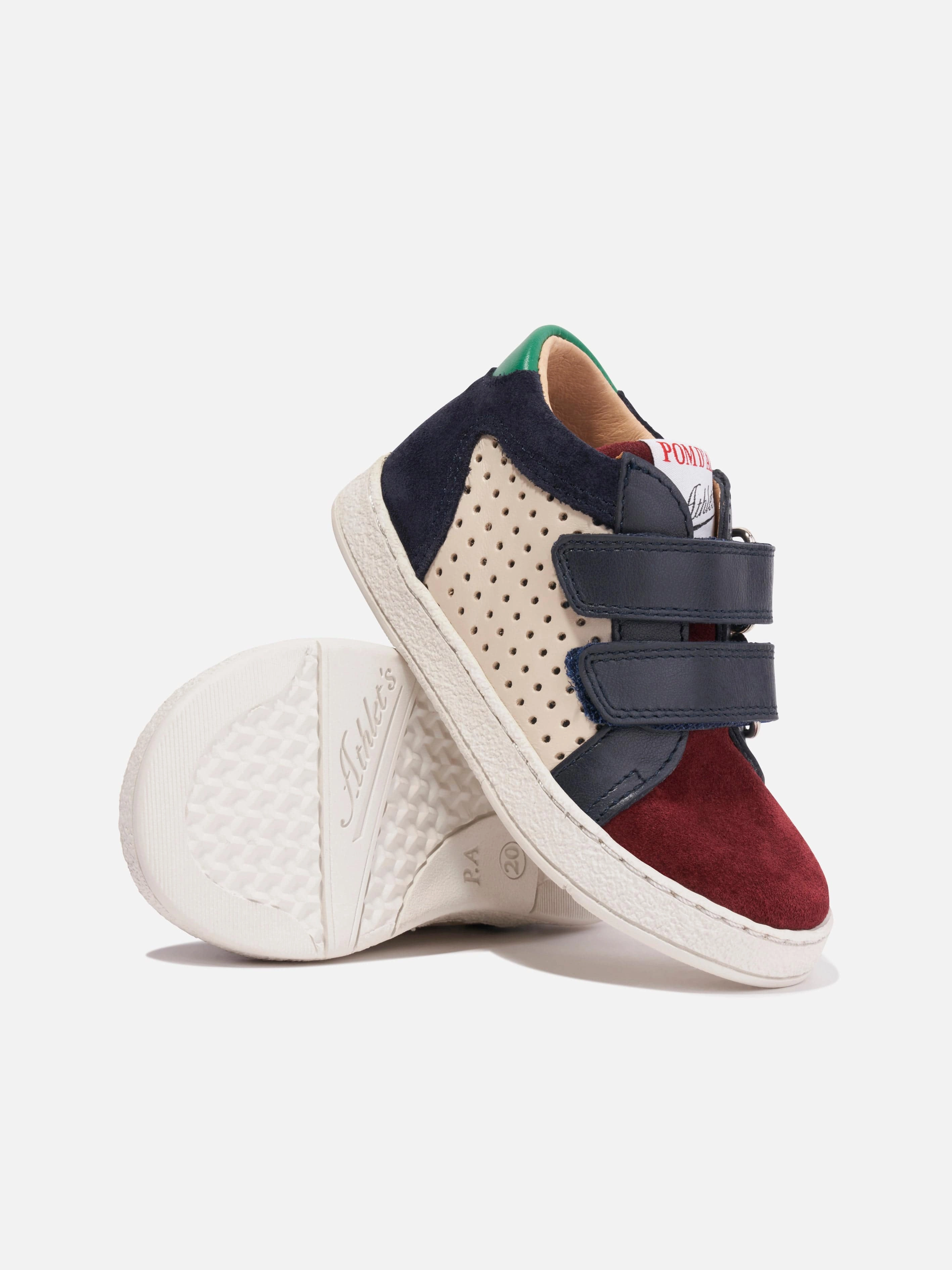 Luxury Tote Bag With Gold Hardware Pom D'Api Boys Leather Mousse Easy Trainers in Navy
