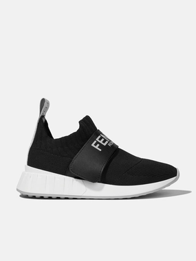 Sustainable Demo model deal Fendi Kids Logo Slip On Trainers in Black Fine Craftsmanship