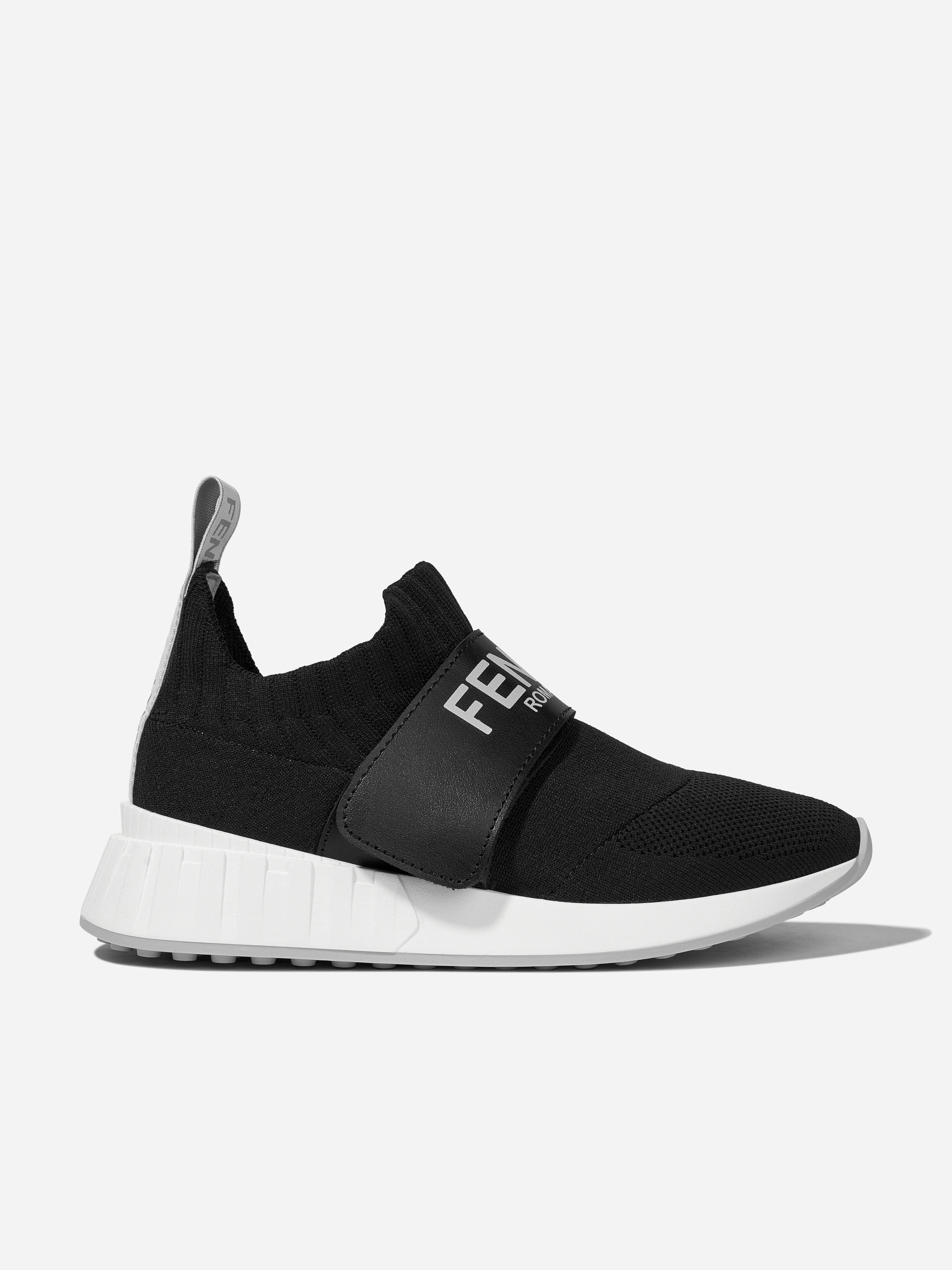 Sustainable Demo model deal Fendi Kids Logo Slip On Trainers in Black Fine Craftsmanship