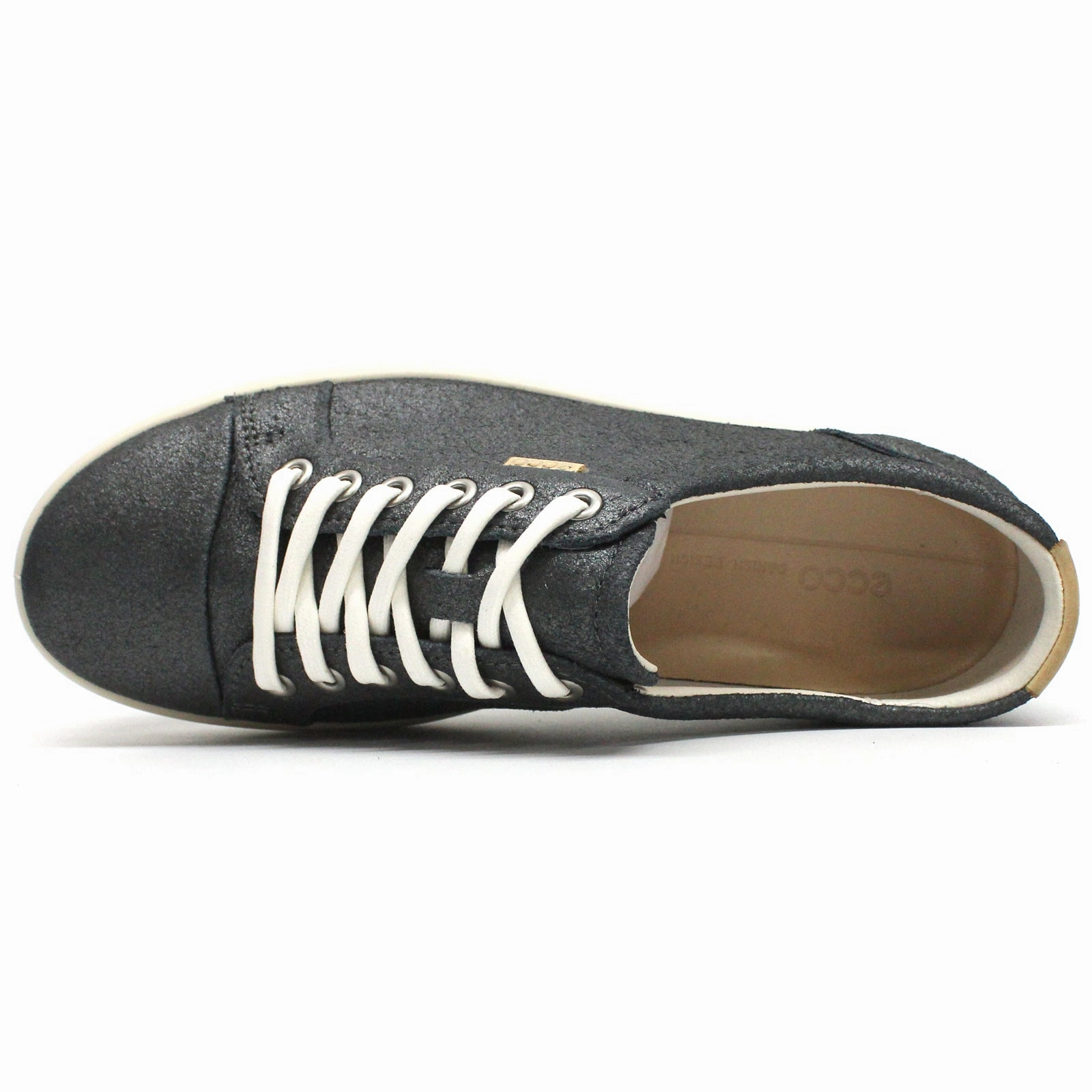 Strap Slider Ecco Soft 7 430003 Suede Leather Women's Low Top Silver Heavy Trainers Lightweight Design