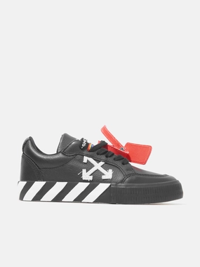 Your Style, Your Way Denim Off-White Boys Leather Lace Up Trainers in Black Efficiency-improving offer
