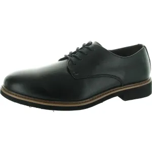 Denny Mens Lace-Up Faux Leather Derby Shoes