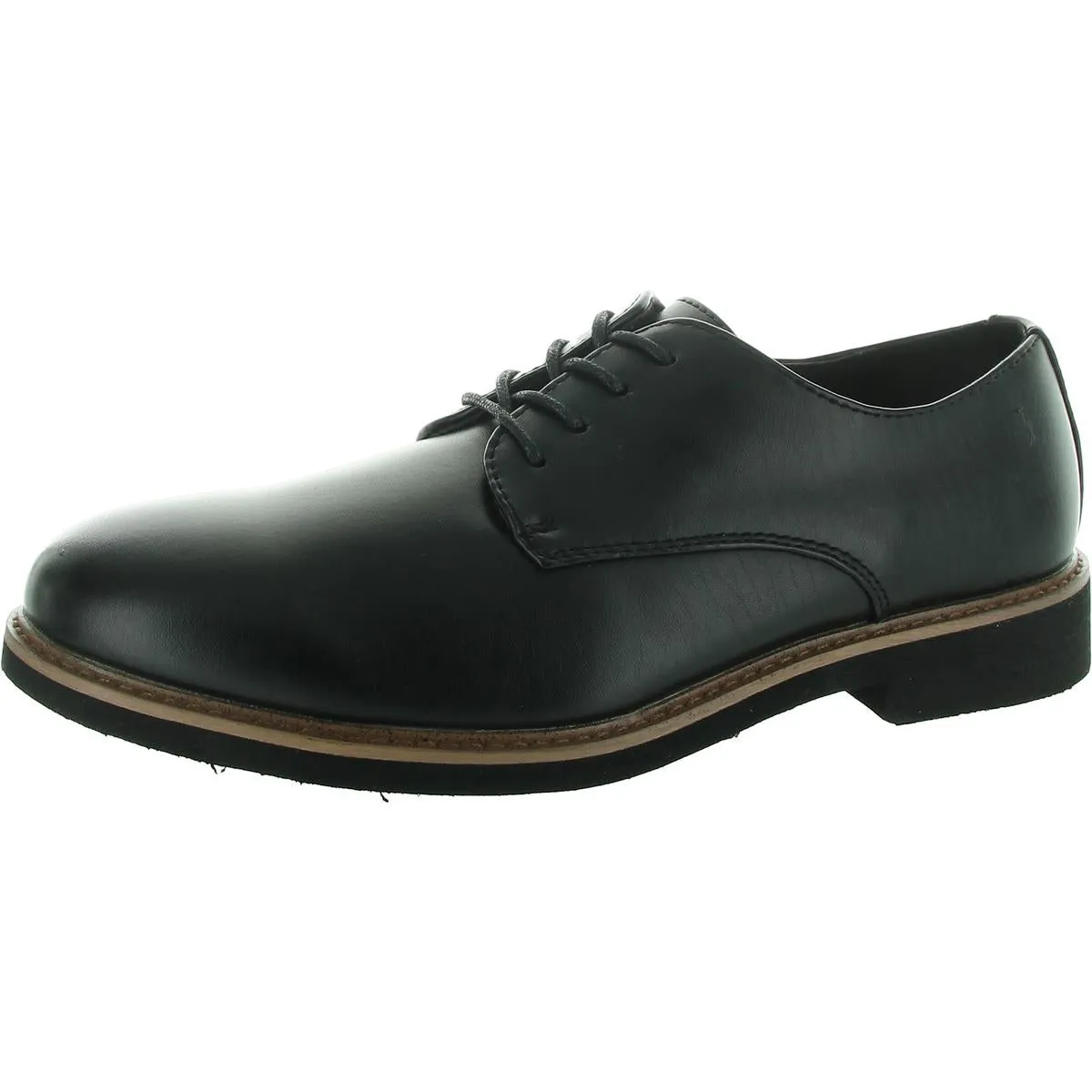 Denny Mens Lace-Up Faux Leather Derby Shoes