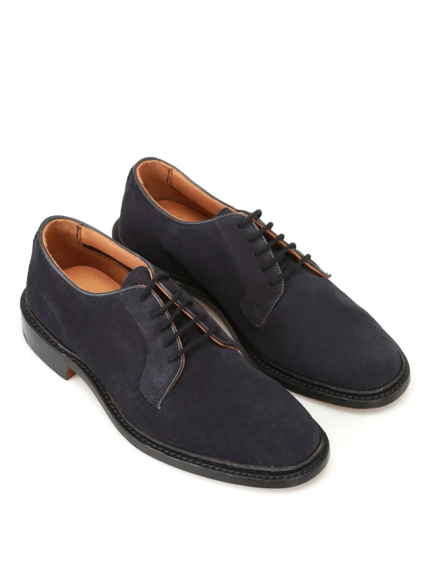 Derby Shoe In Blue Suede