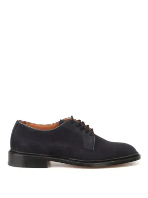 Derby Shoe In Blue Suede