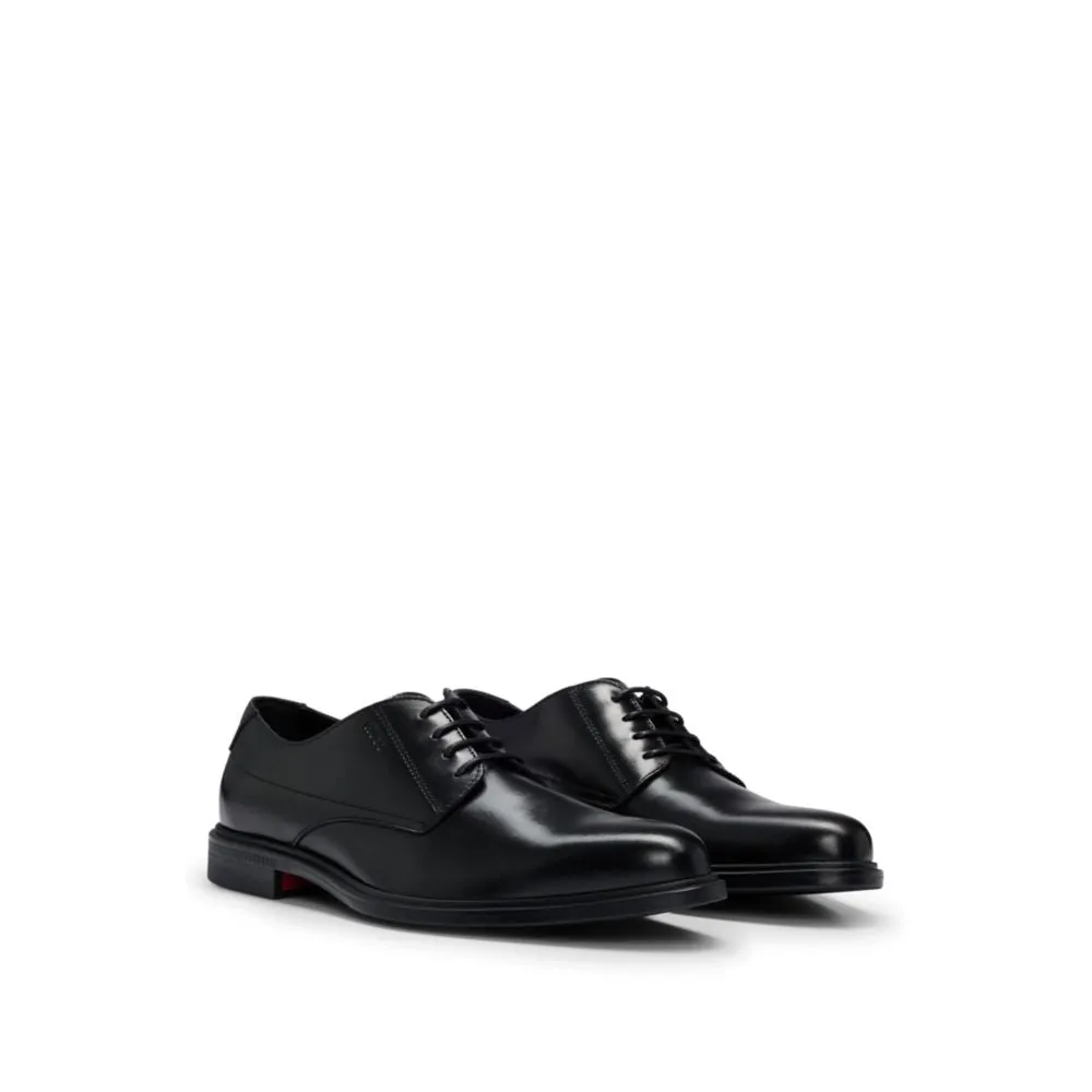 Derby shoes in nappa leather with embossed logo