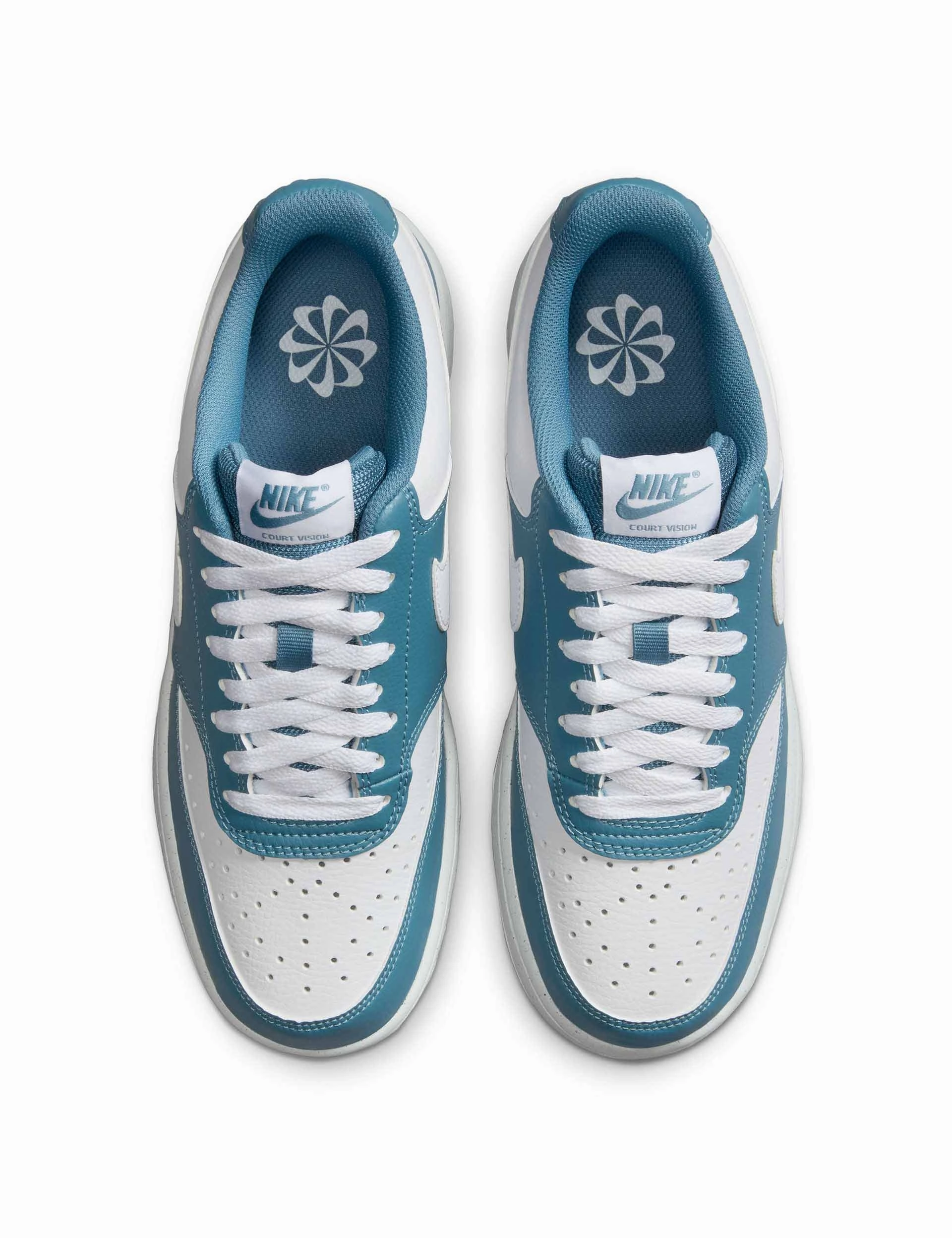 Quilted Court Vision Low Next Nature Shoes - White/Smokey Blue