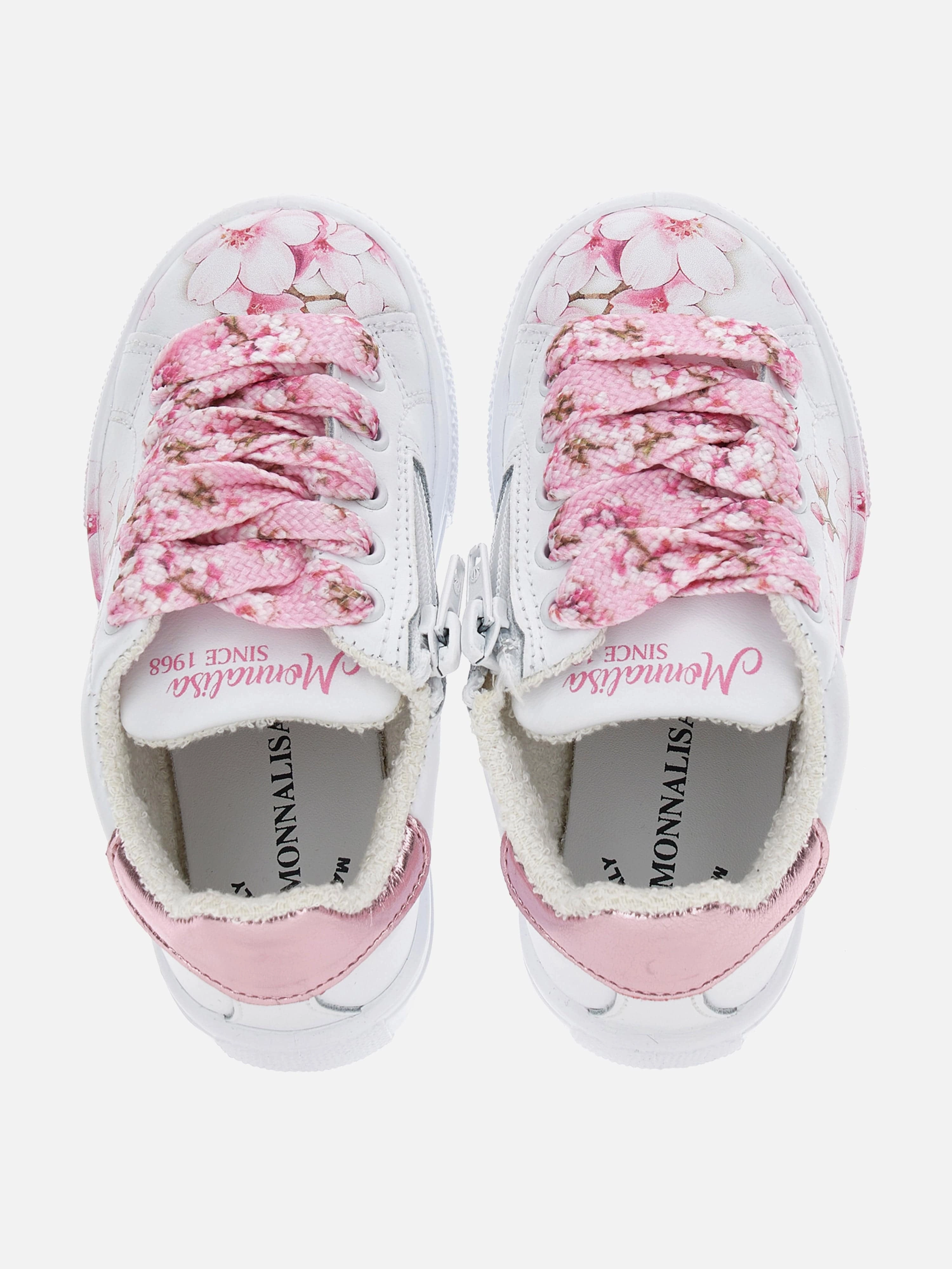 Outfit For The Weekend, Shop Now, Fits Every Occasion Girls Leather Peach Blossom Trainers in White