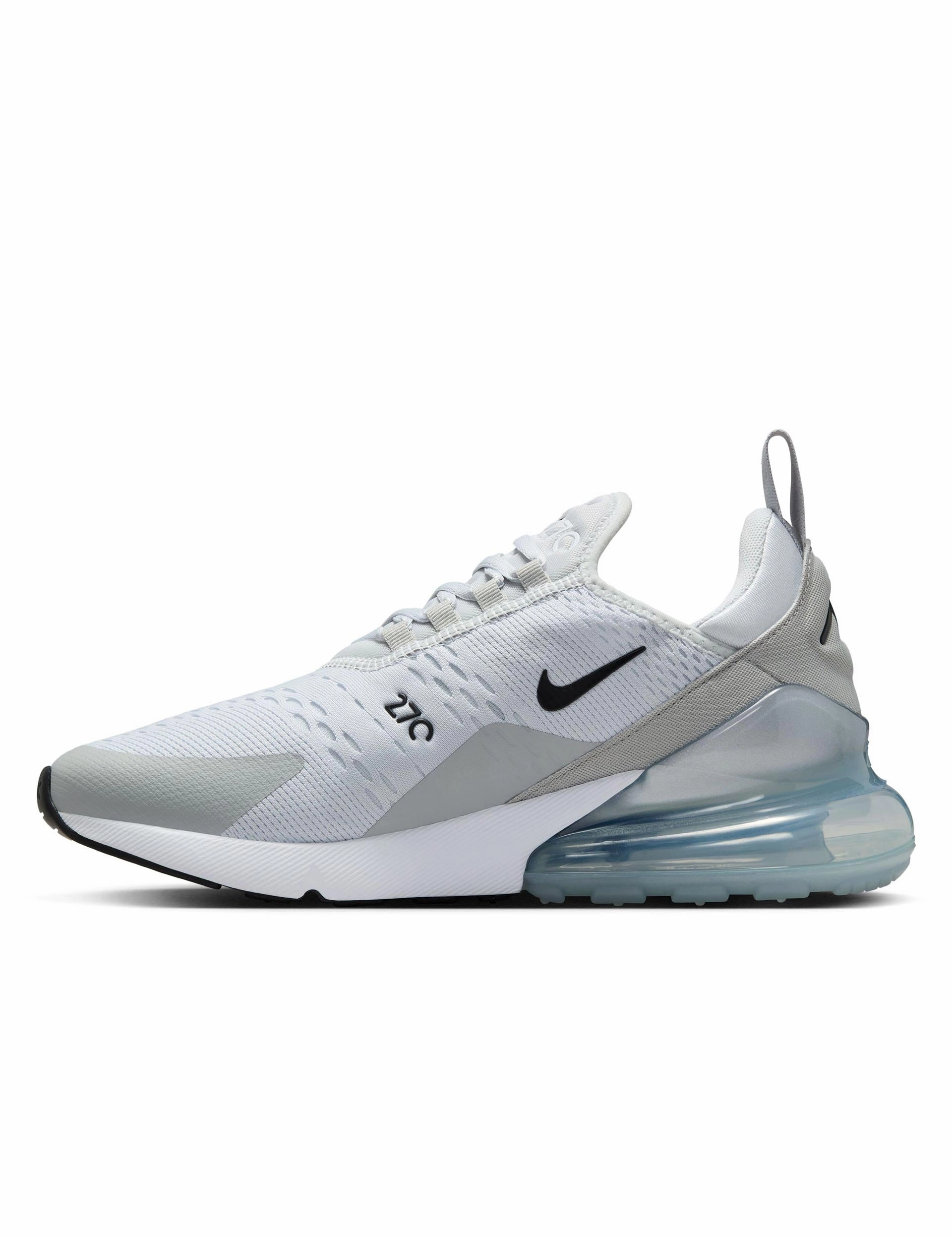 Padded Strap Air Max 270 Shoes - Pure Platinum/Black/Light Smoke Grey Anti-Slip Grip