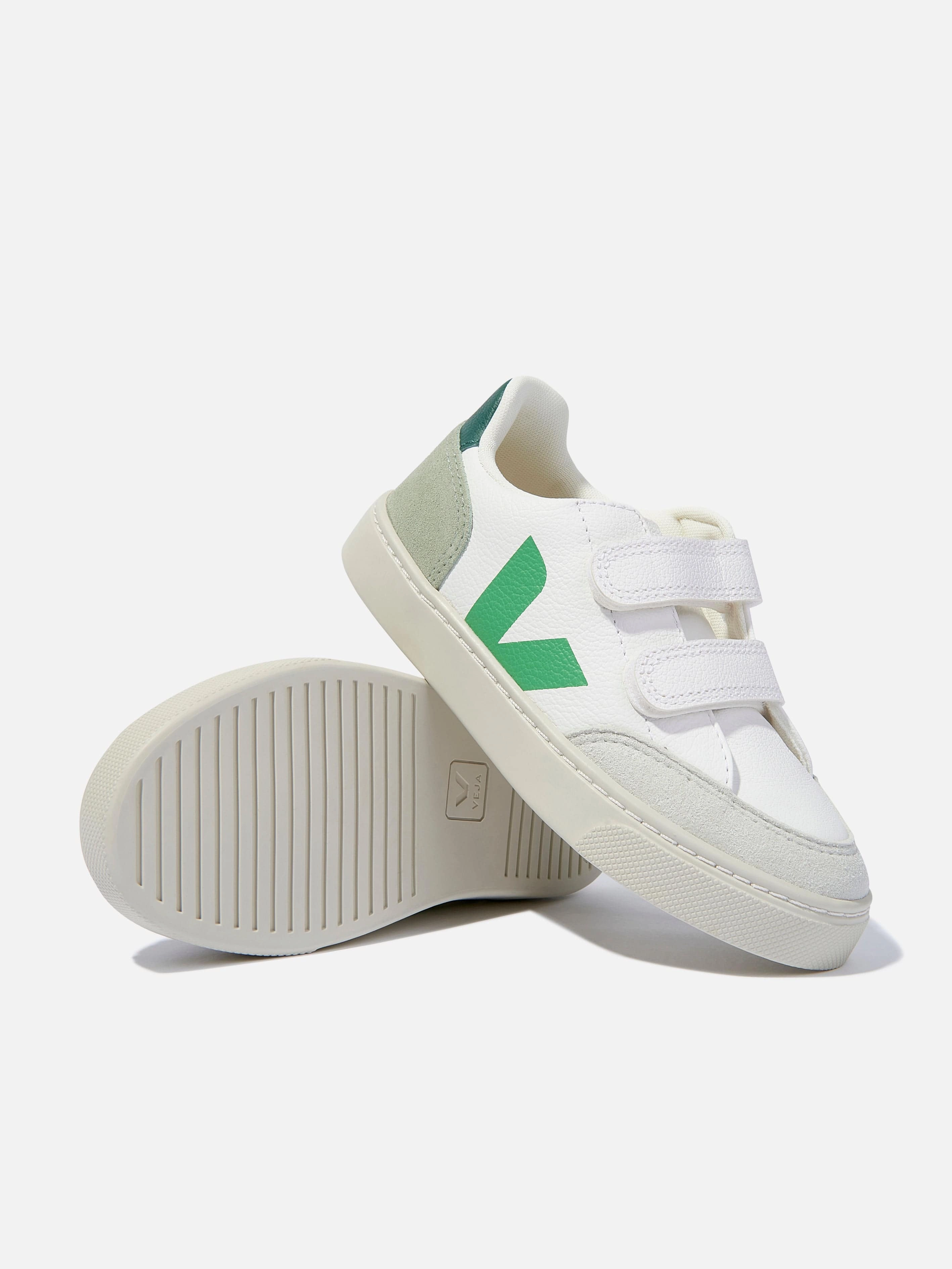 Get It Before ItS Gone Veja Boys ChromeFree Leather V-12 Trainers in White