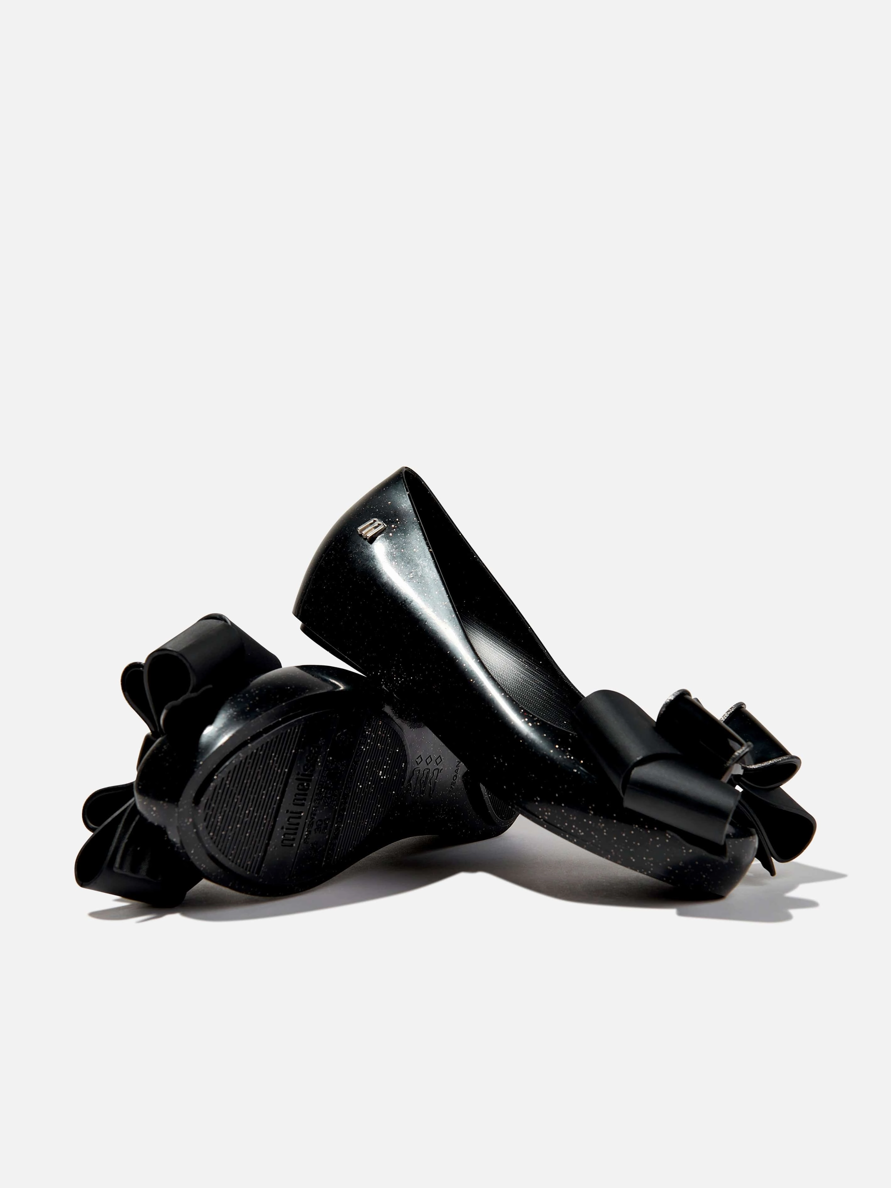 White Canvas Tote Bag Mini Melissa Girls Mini Ultragirl Fab Bow Ballerinas in Black Join The Trend