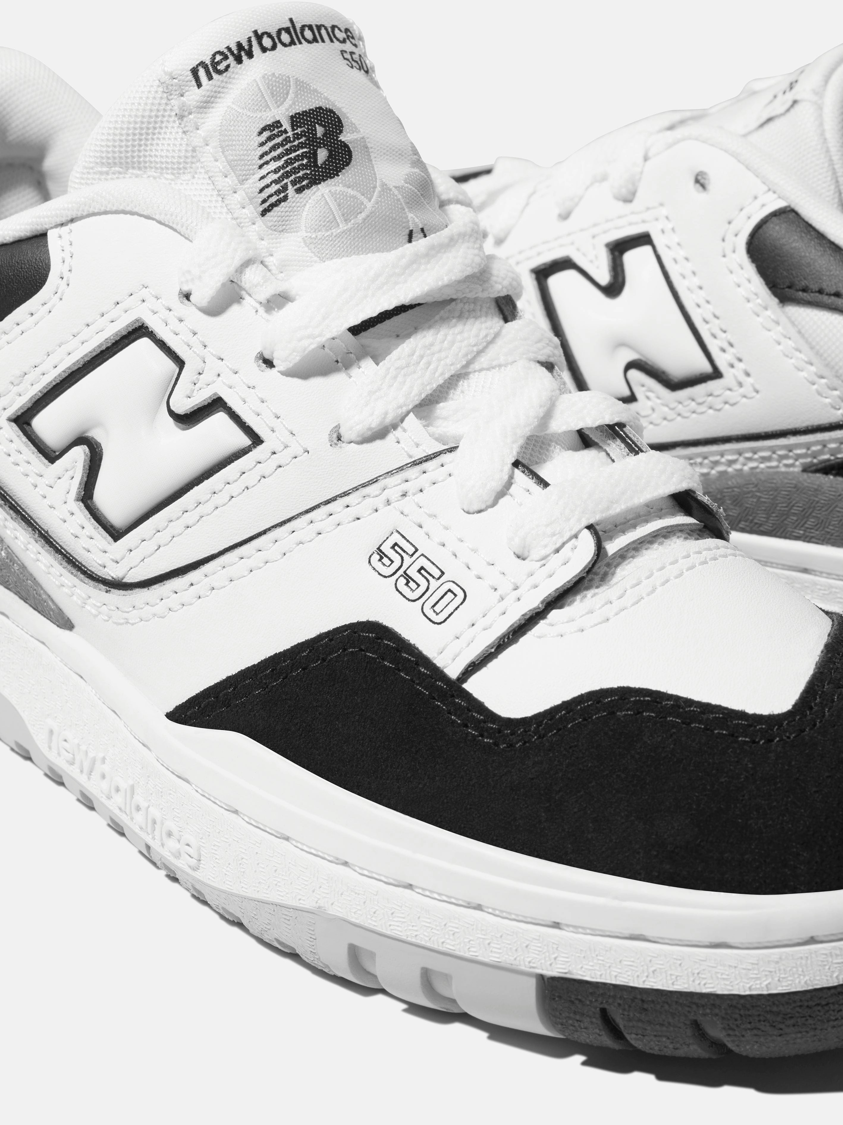 New Balance Kids 550 Logo Trainers in Black Superior Materials