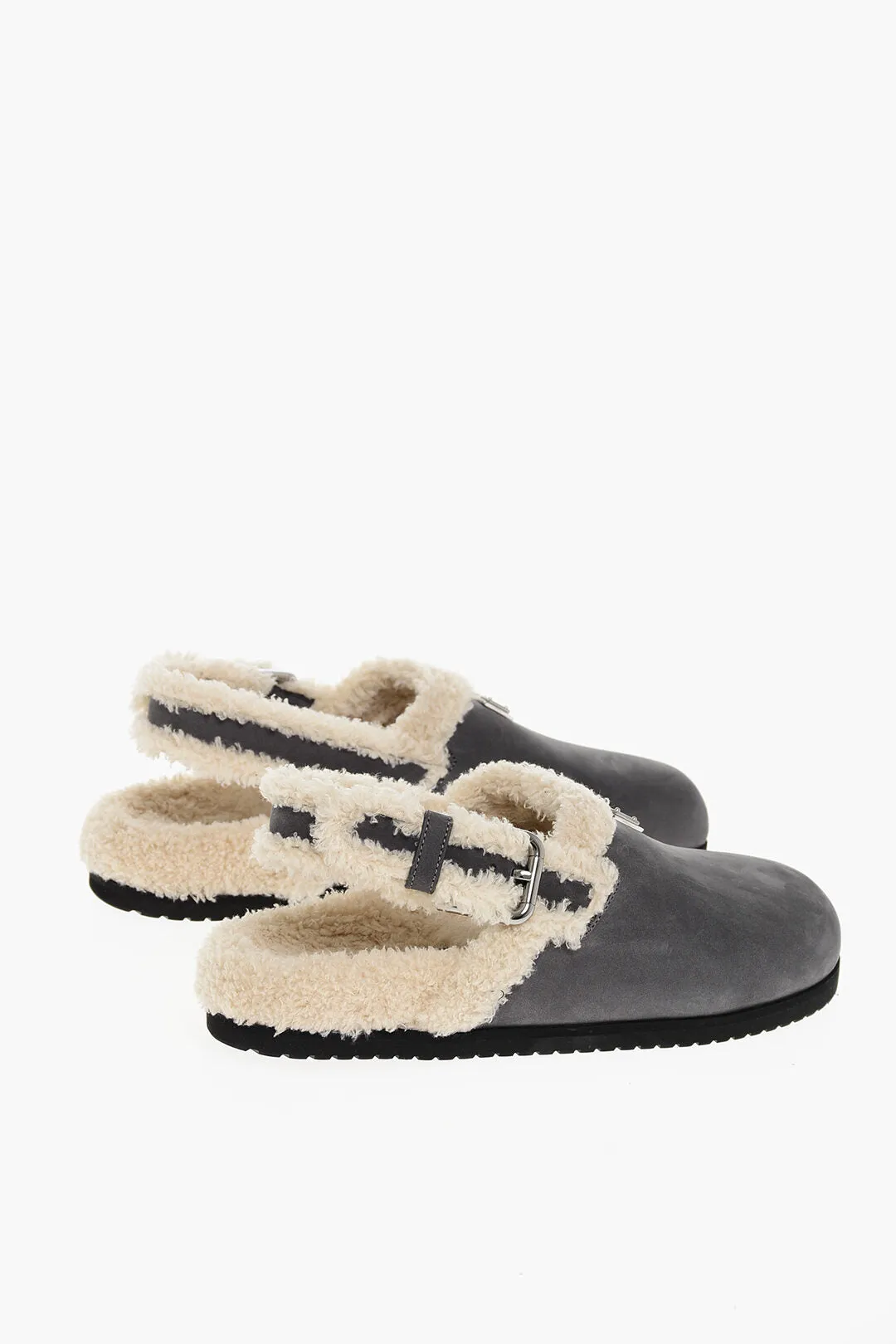 Dolce & Gabbana Slingback Suede Mules With Faux-Fur Padding