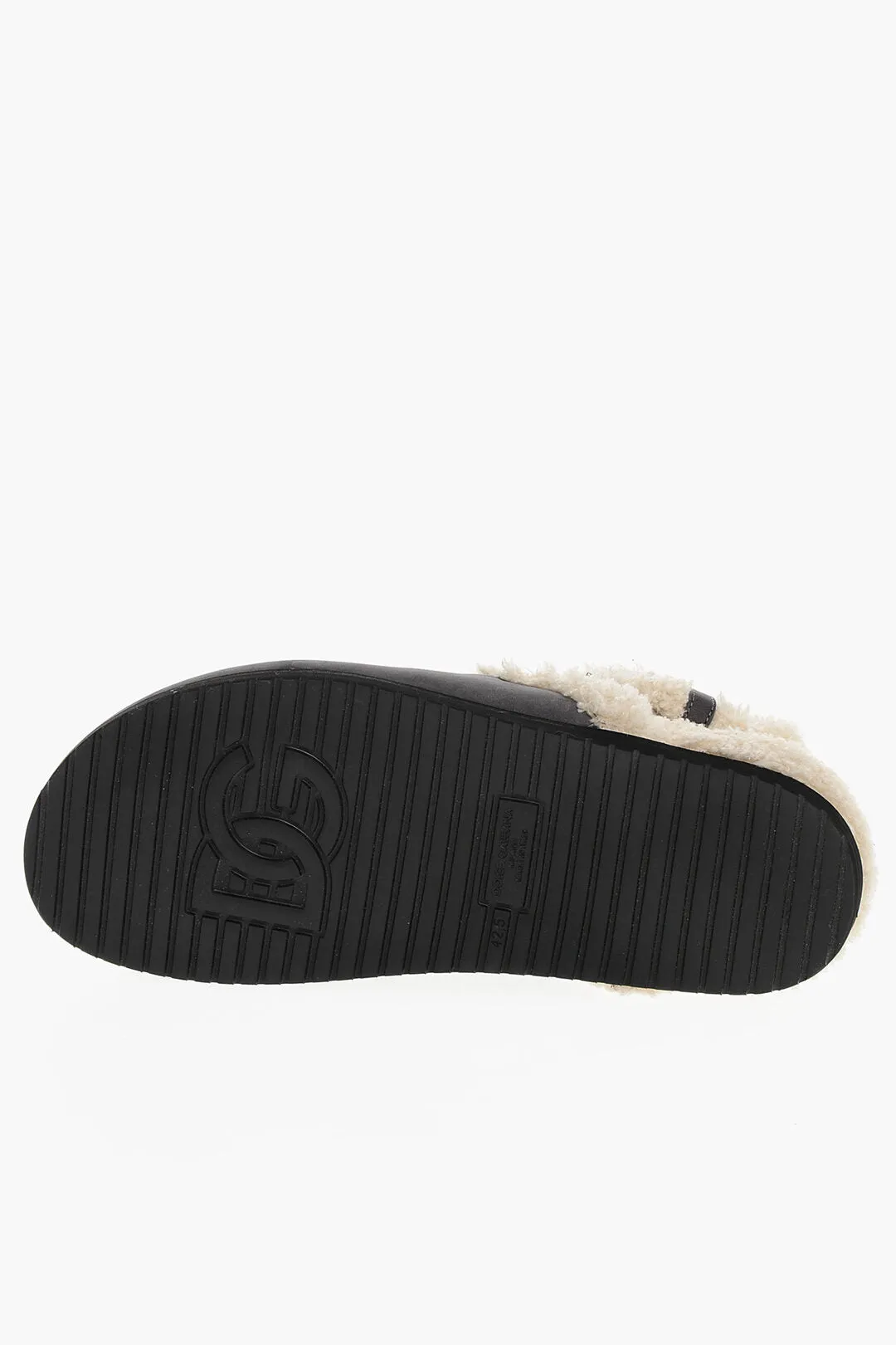 Dolce & Gabbana Slingback Suede Mules With Faux-Fur Padding