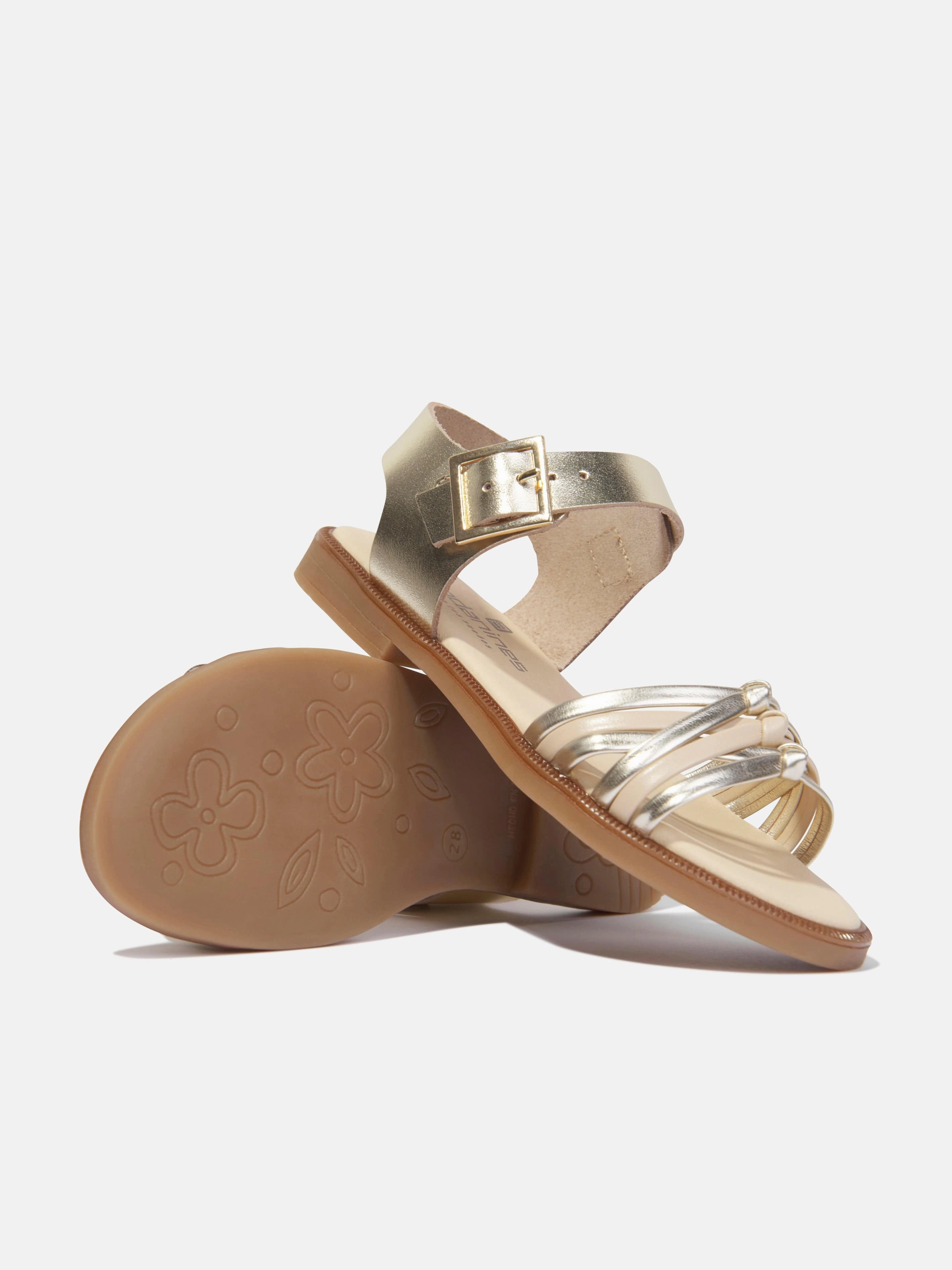 Shop Now Andanines Girls Leather Sandals in Gold