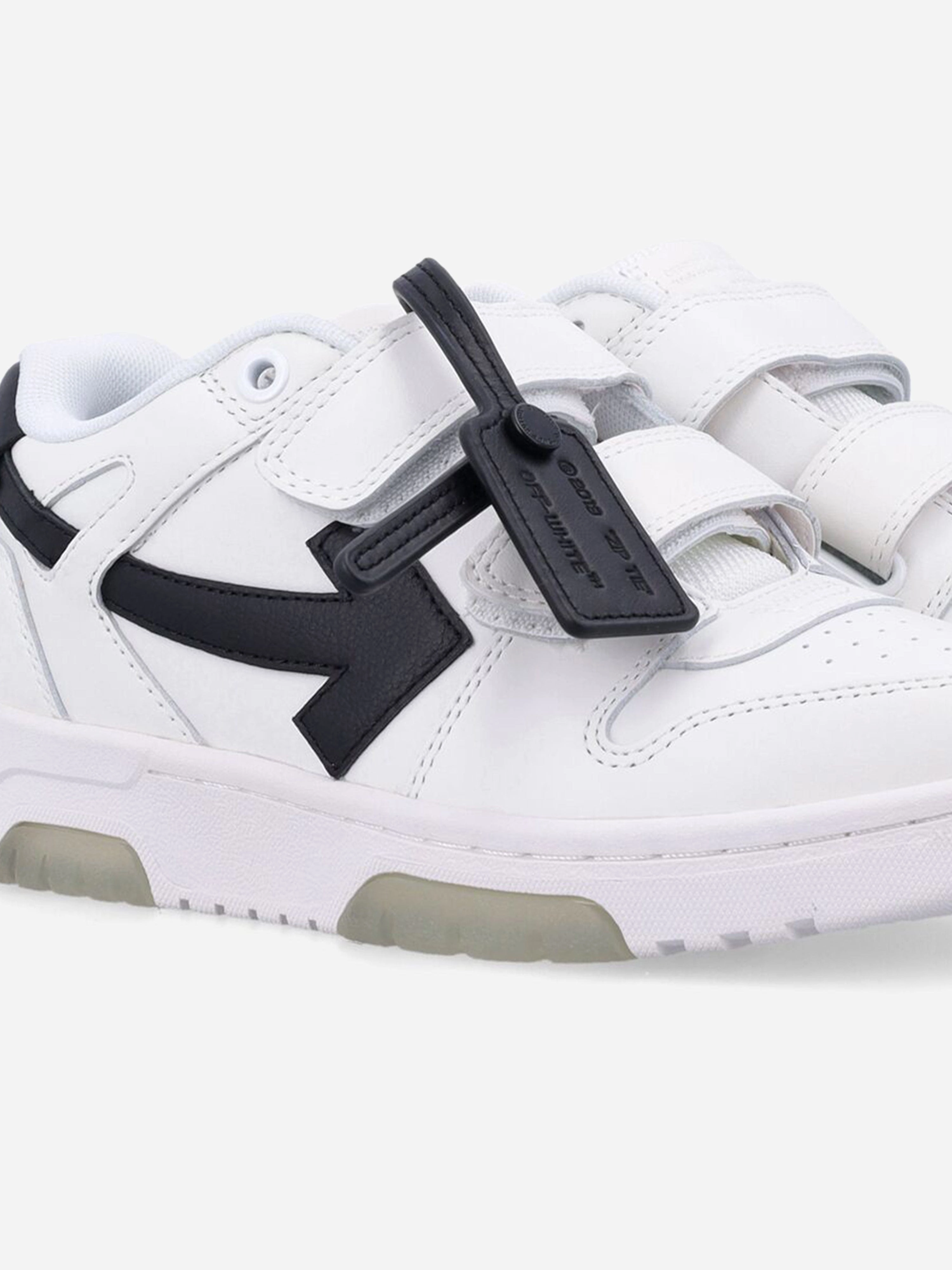 Effortlessly Cool, Collapsible Off-White Kids Out Of Office Straps Trainers in White